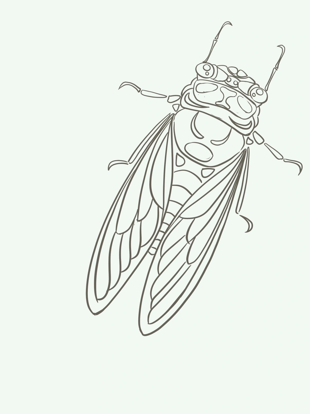 夏天主题儿童画知了,夏日蝉鸣儿童画