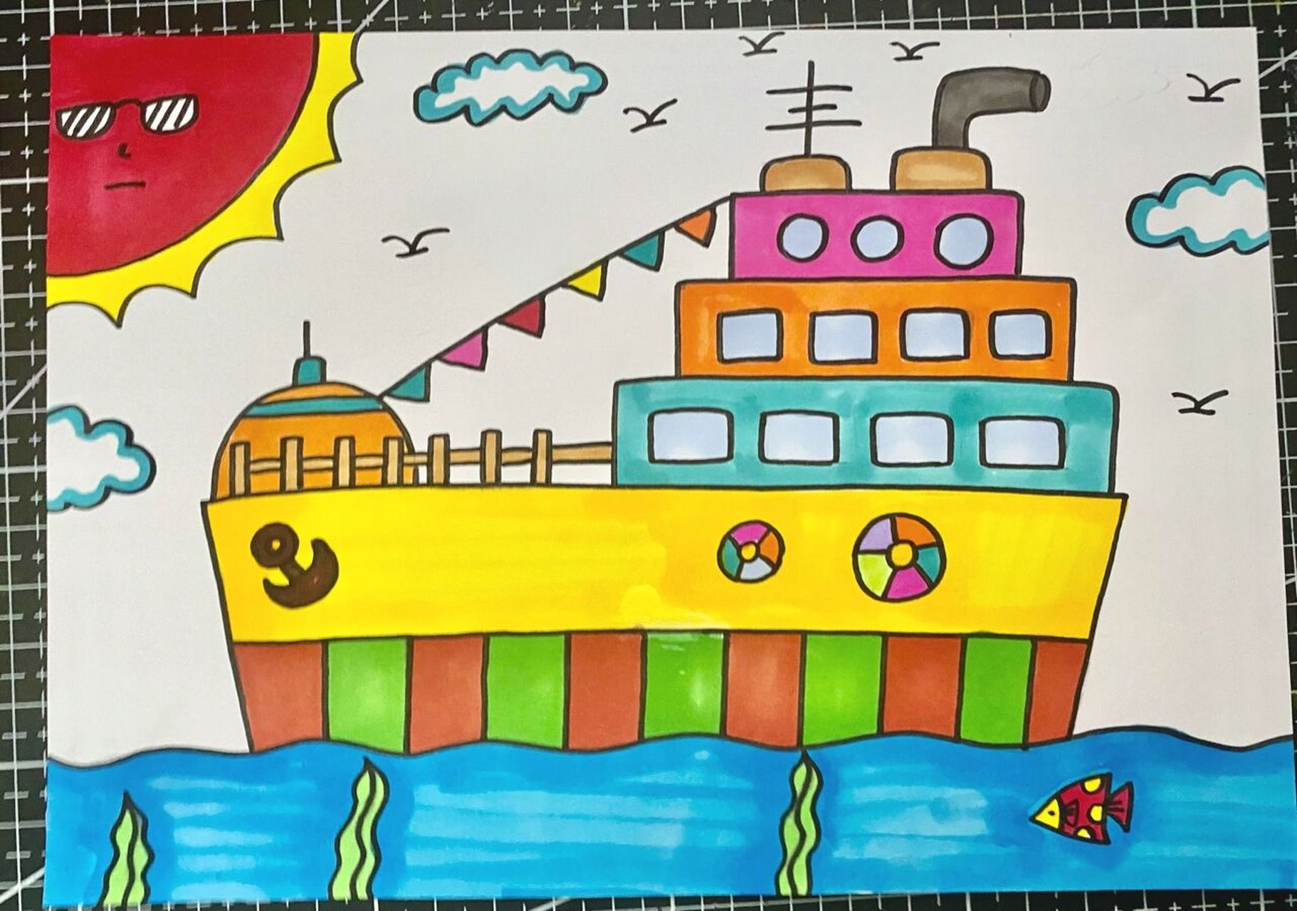 1~7岁儿童画小船图片