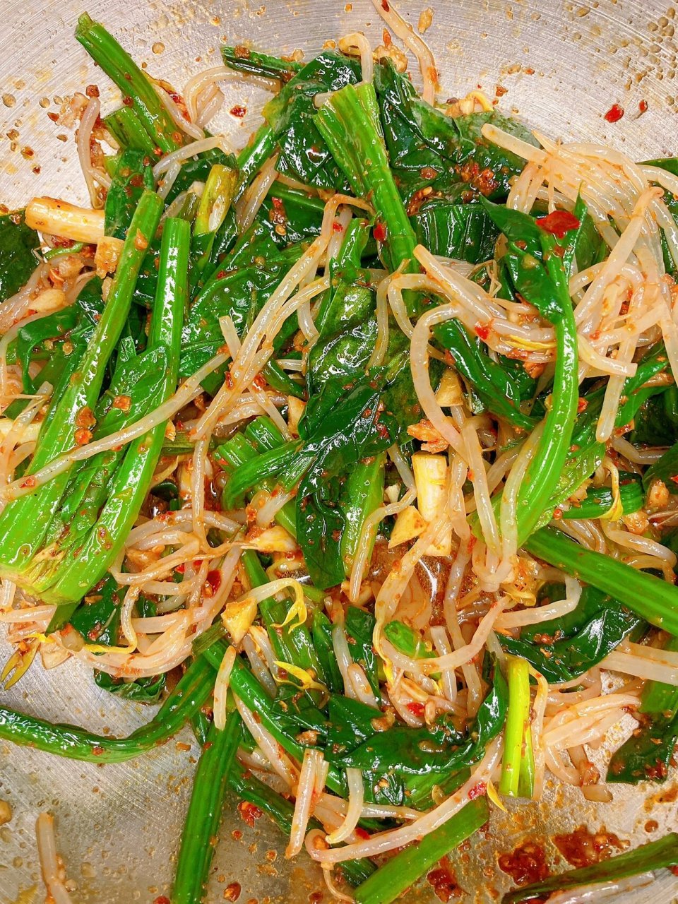 凉拌菠菜豆芽,豆芽与菠菜的碰撞,这也太好吃 91食材91 菠菜,绿豆