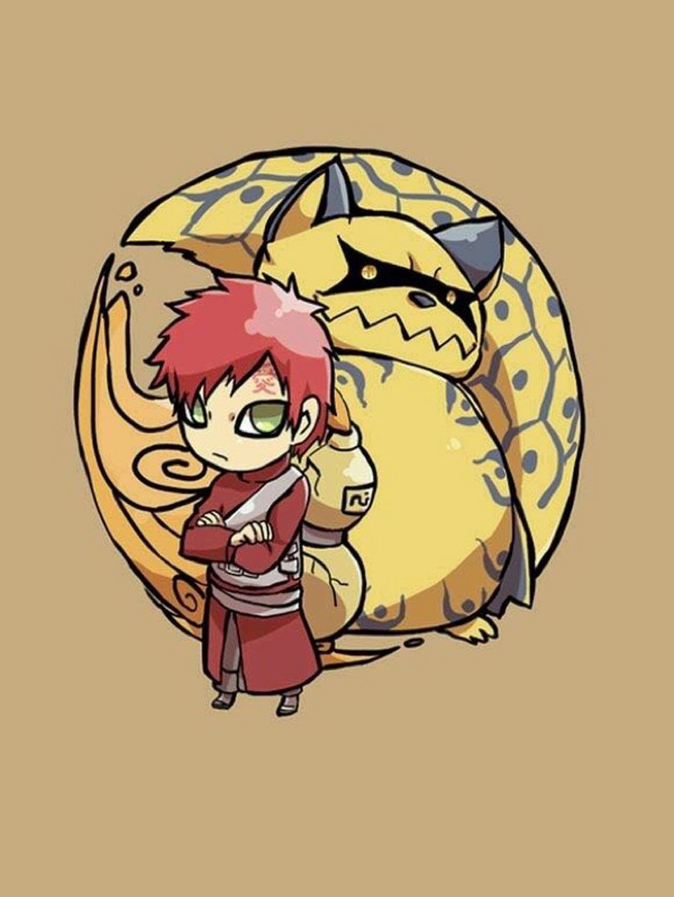 分享 火影忍者 九个尾兽q版 手机屏保 以前无意找到的九张q版火影尾兽