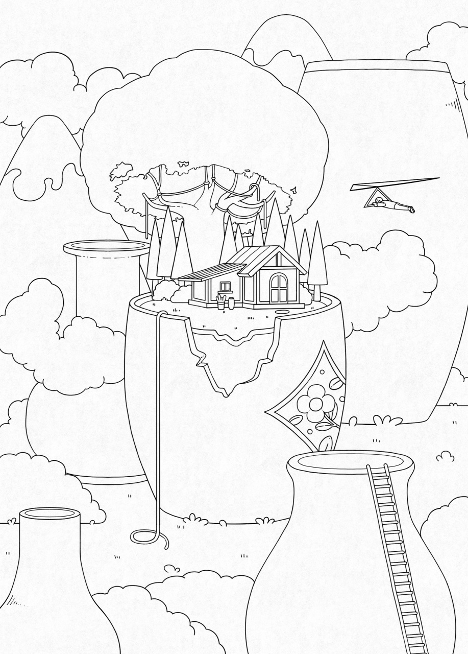 原创插画《微观世界10》 以为是乏味的城市,却遇见彩色的梦和许多美好