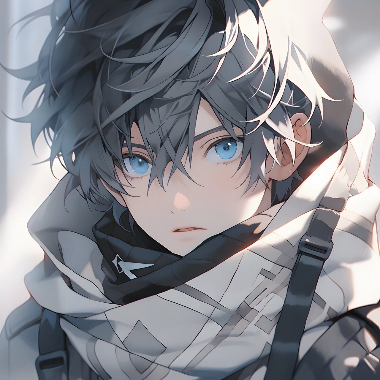 黑发蓝瞳动漫男主头像～难走就独行 留住心中小小的自己