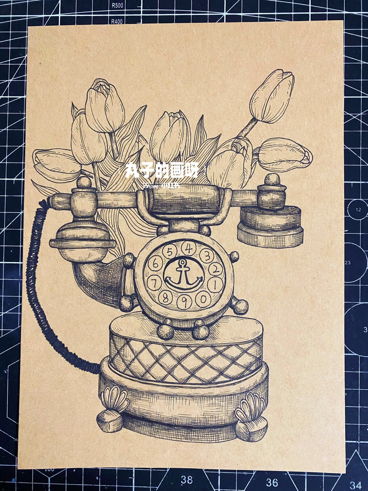 创意电话机儿童画背景(电话机儿童简笔画带颜色)