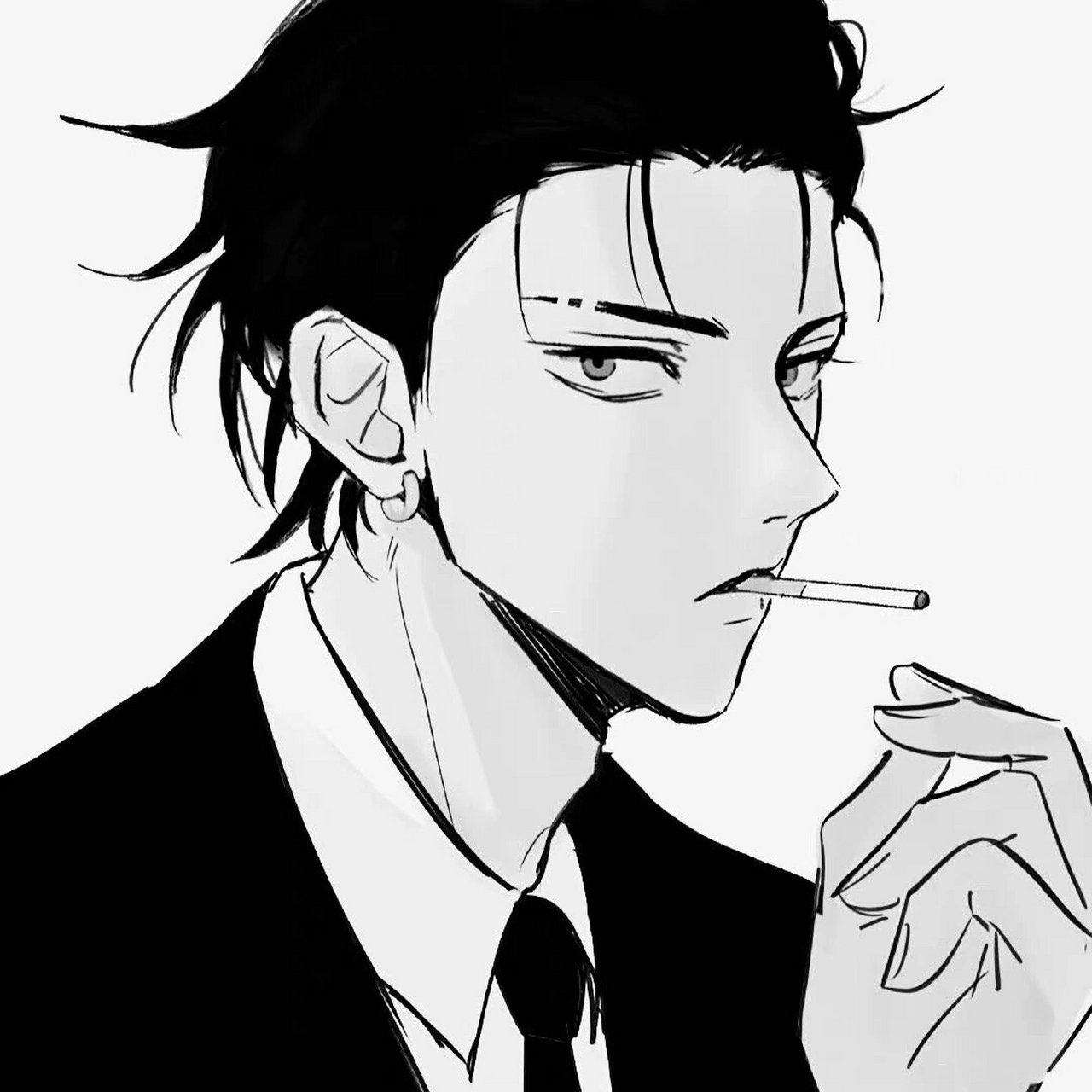 黑白系动漫男头 高级感拉满的黑白系动漫男头