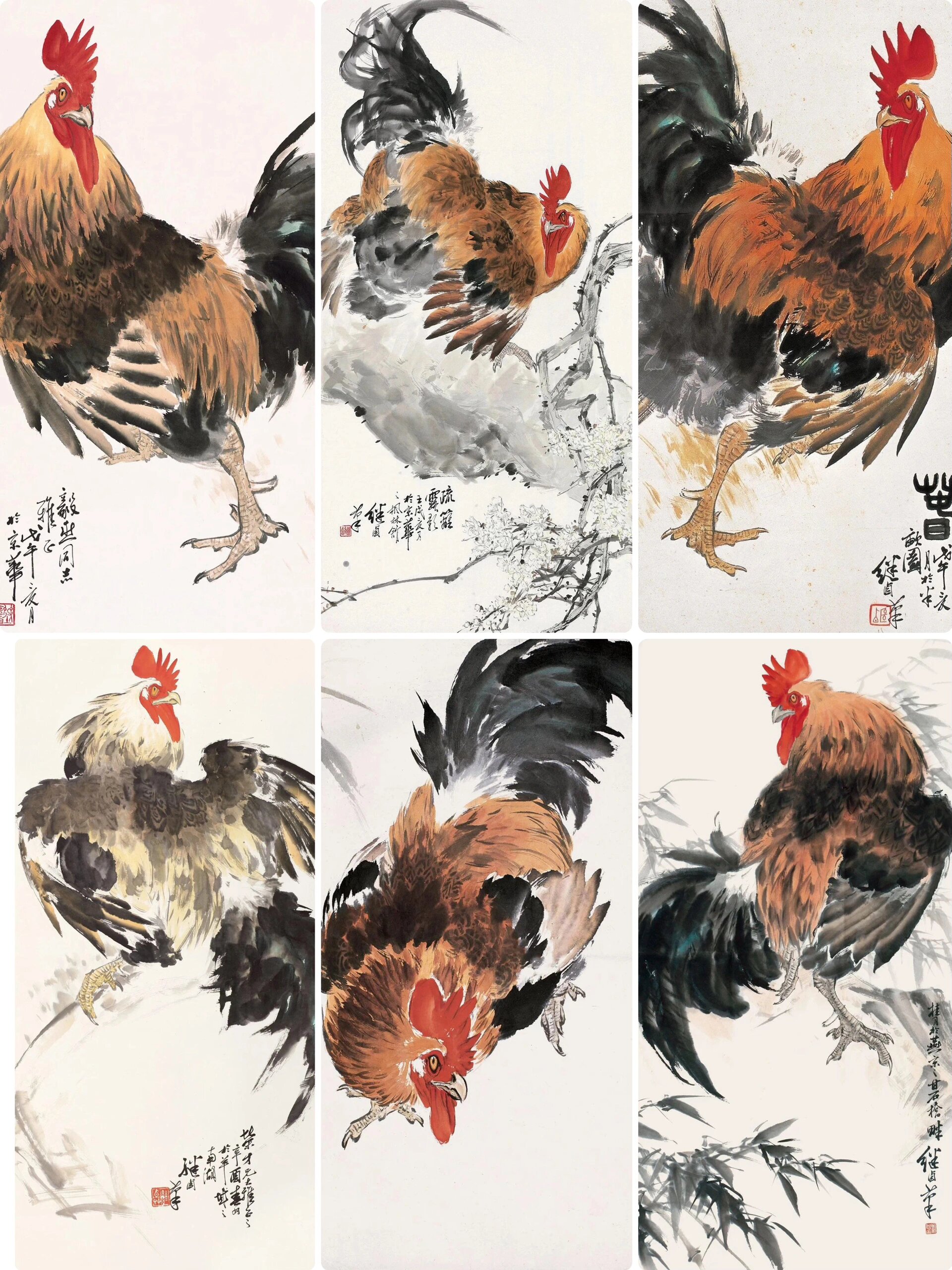 欣赏|刘继卣 花鸟画大公鸡