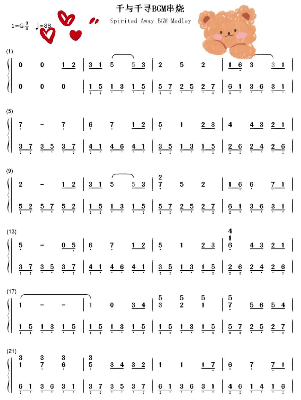 《千与千寻》简谱92