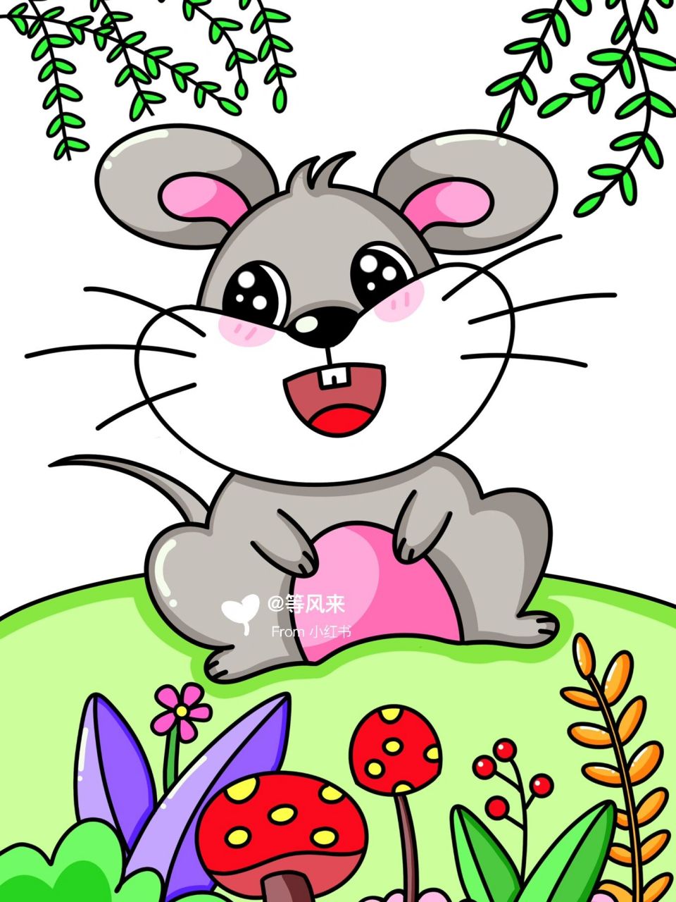可爱的小老鼠儿童画图片