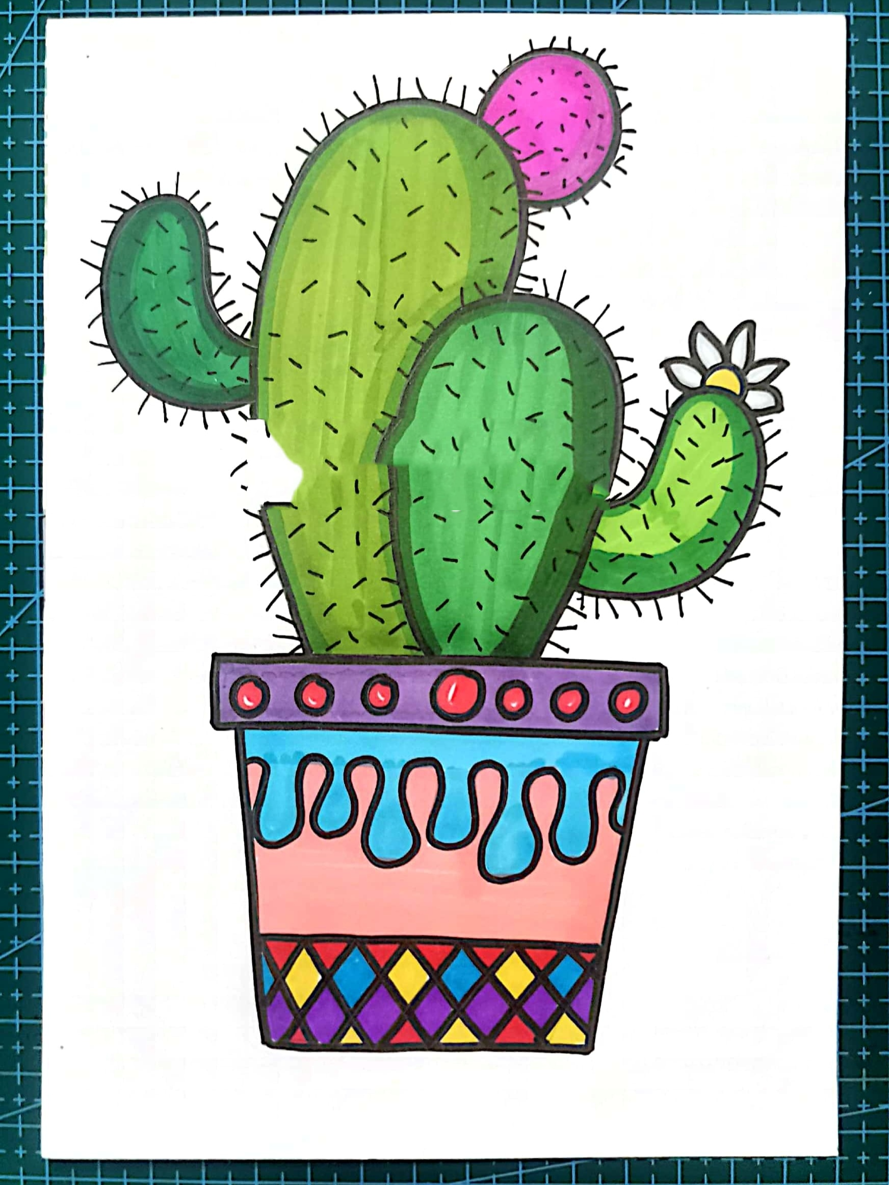 儿童画《仙人掌》