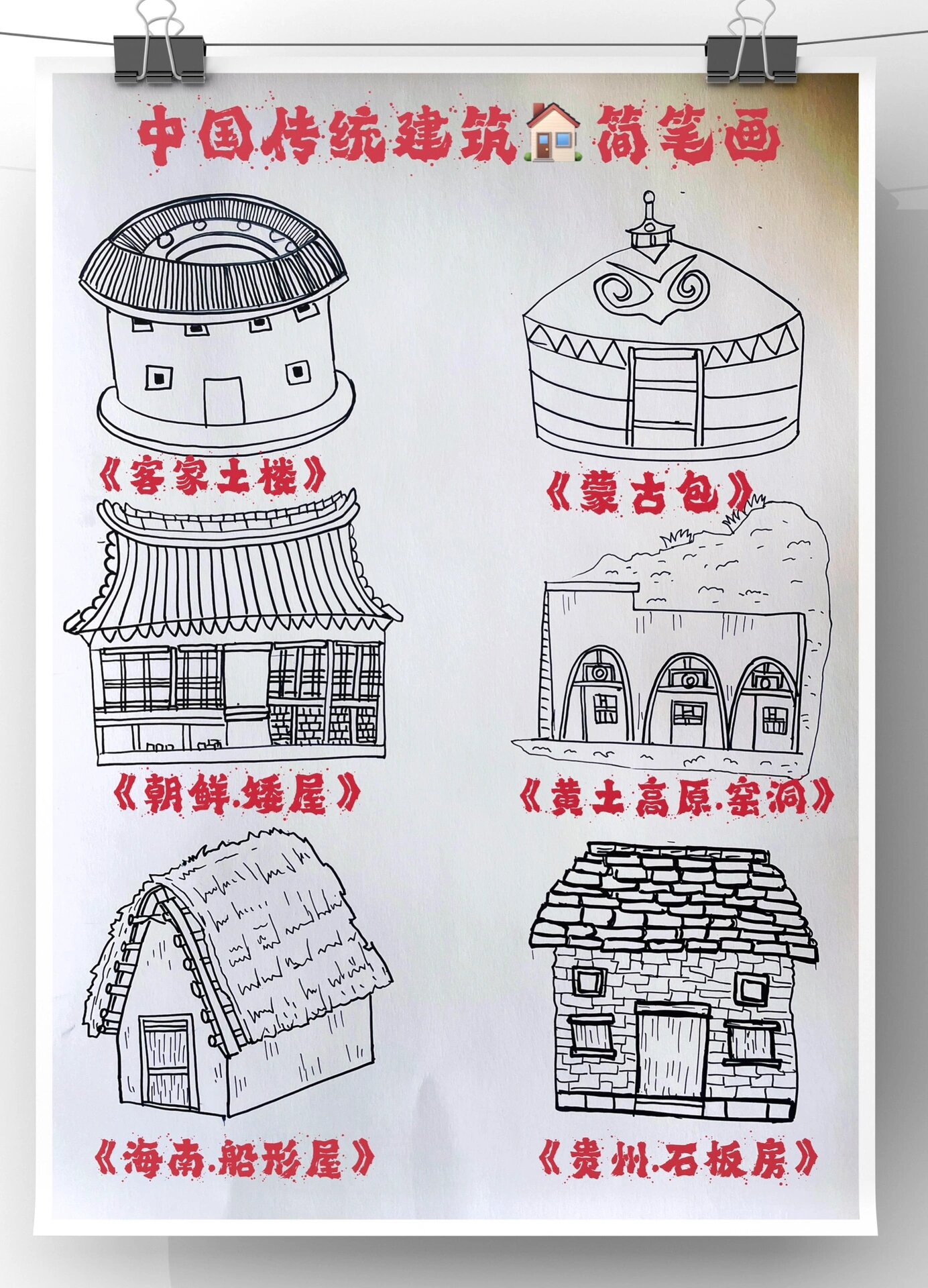 中国传统建筑简笔画