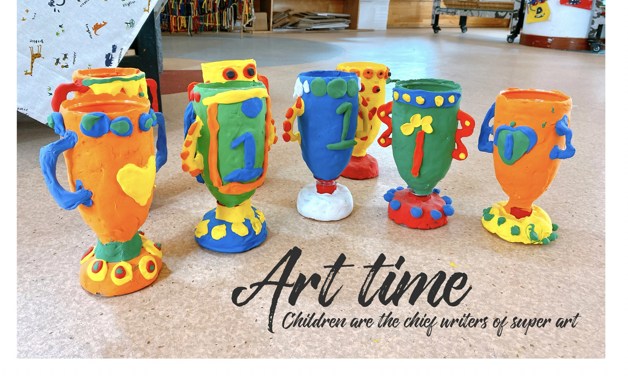 六一运动会|冠军奖杯|超轻粘土 就是用农夫山泉1.