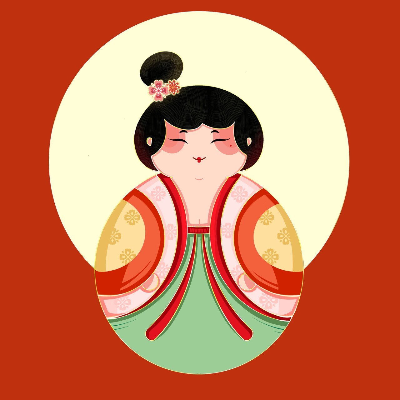 原创插画|唐朝仕女「用8715组成的小胖妞」 要说唐朝仕女带给我的