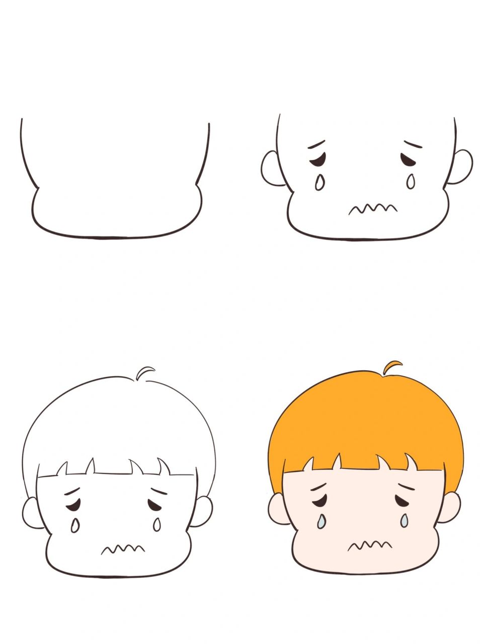 7661516615/哭泣男孩简笔画教程,也太简单了吧