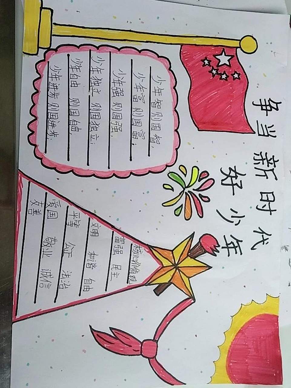 新时代好少年,强国有我手抄报 不喜勿喷.