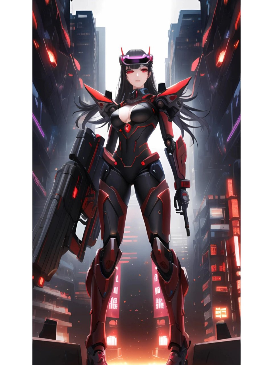 颜值担当no.20|美少女之机甲战士ai插画