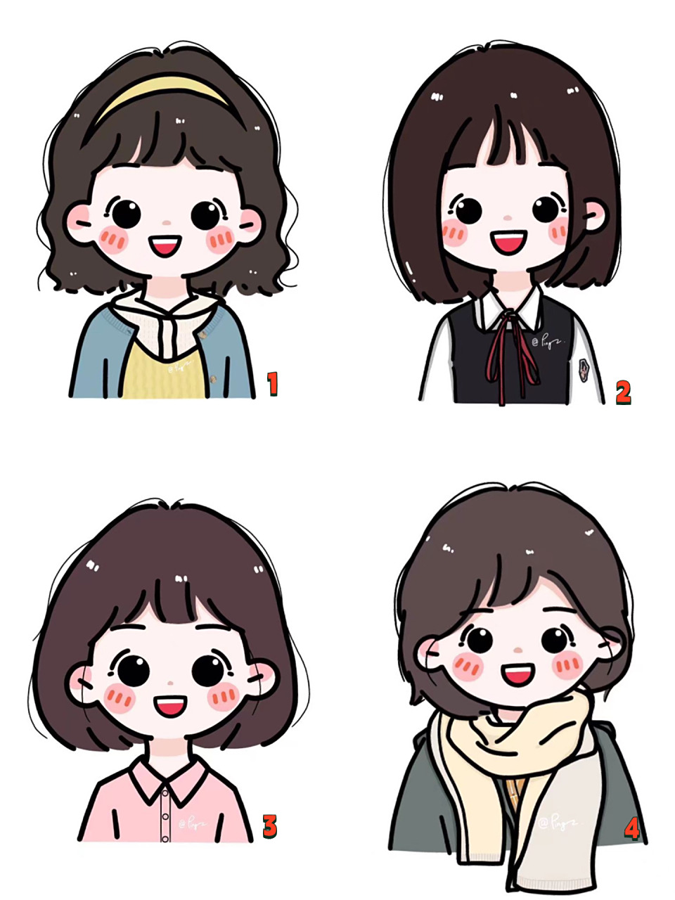 可爱卡通头像|哪款短发是你的菜? 为你喜欢的短发投票吧!