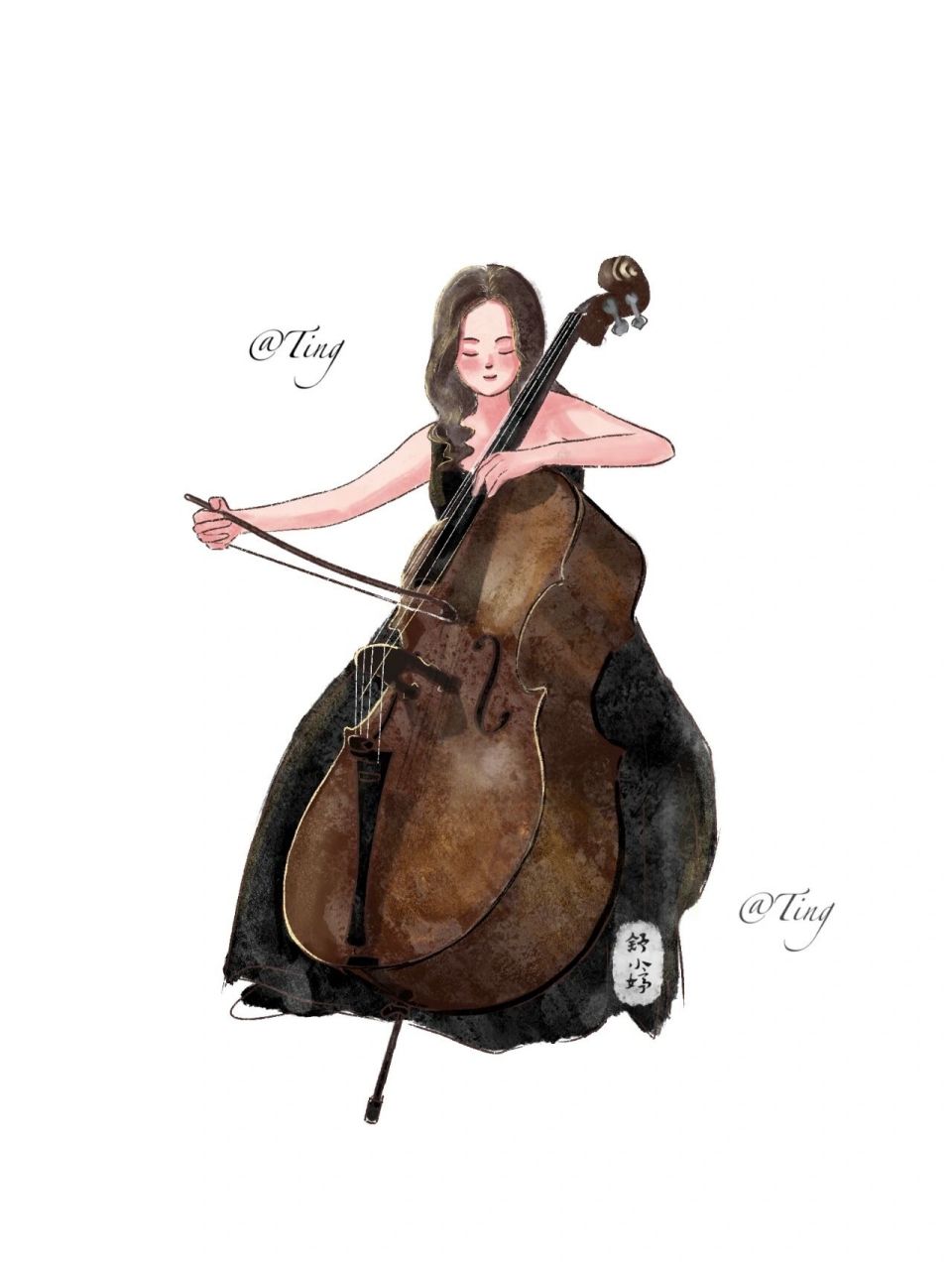头像/低音提琴女孩
