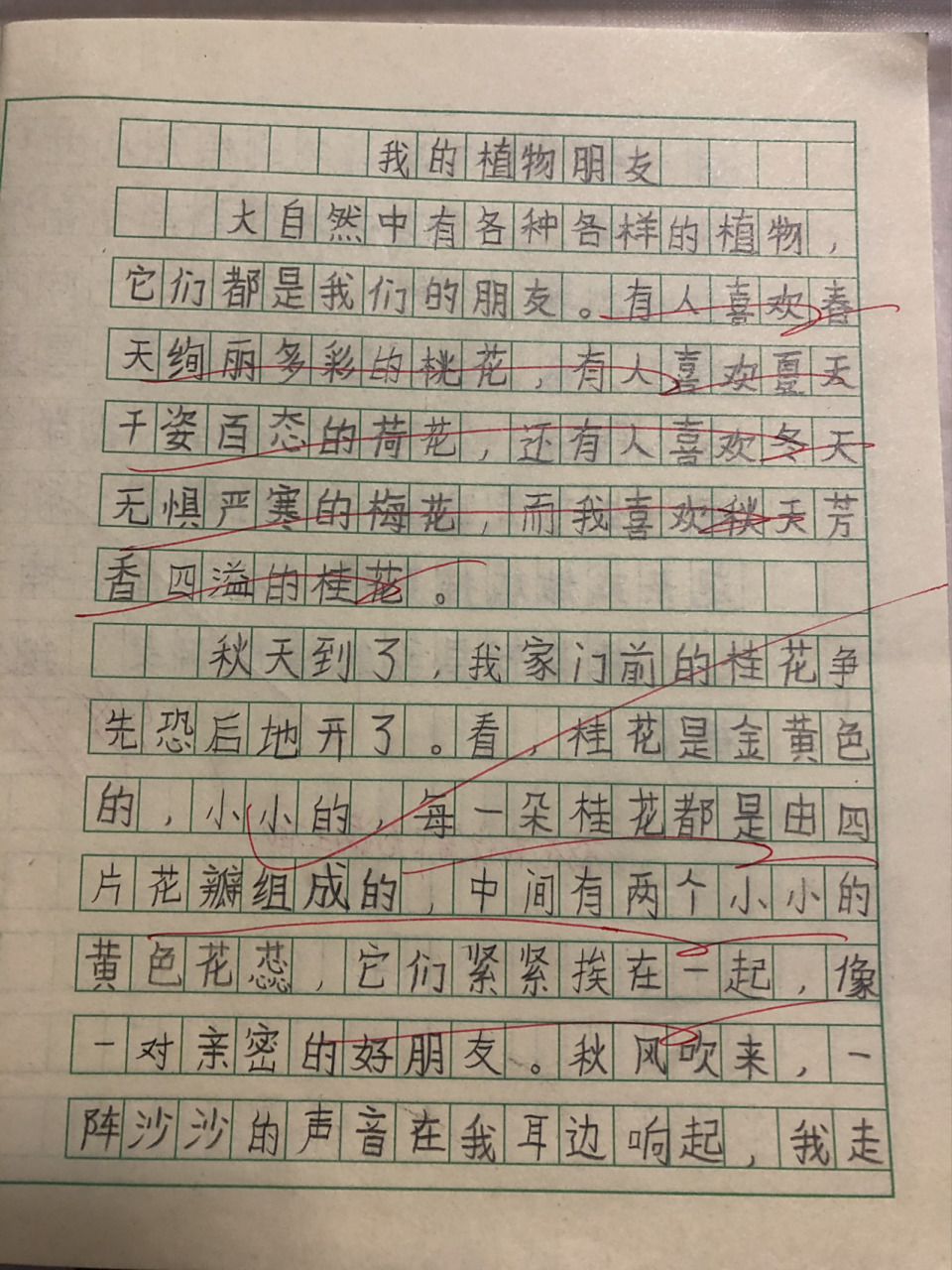 人教版三年级下语文作文:《我的植物朋友》