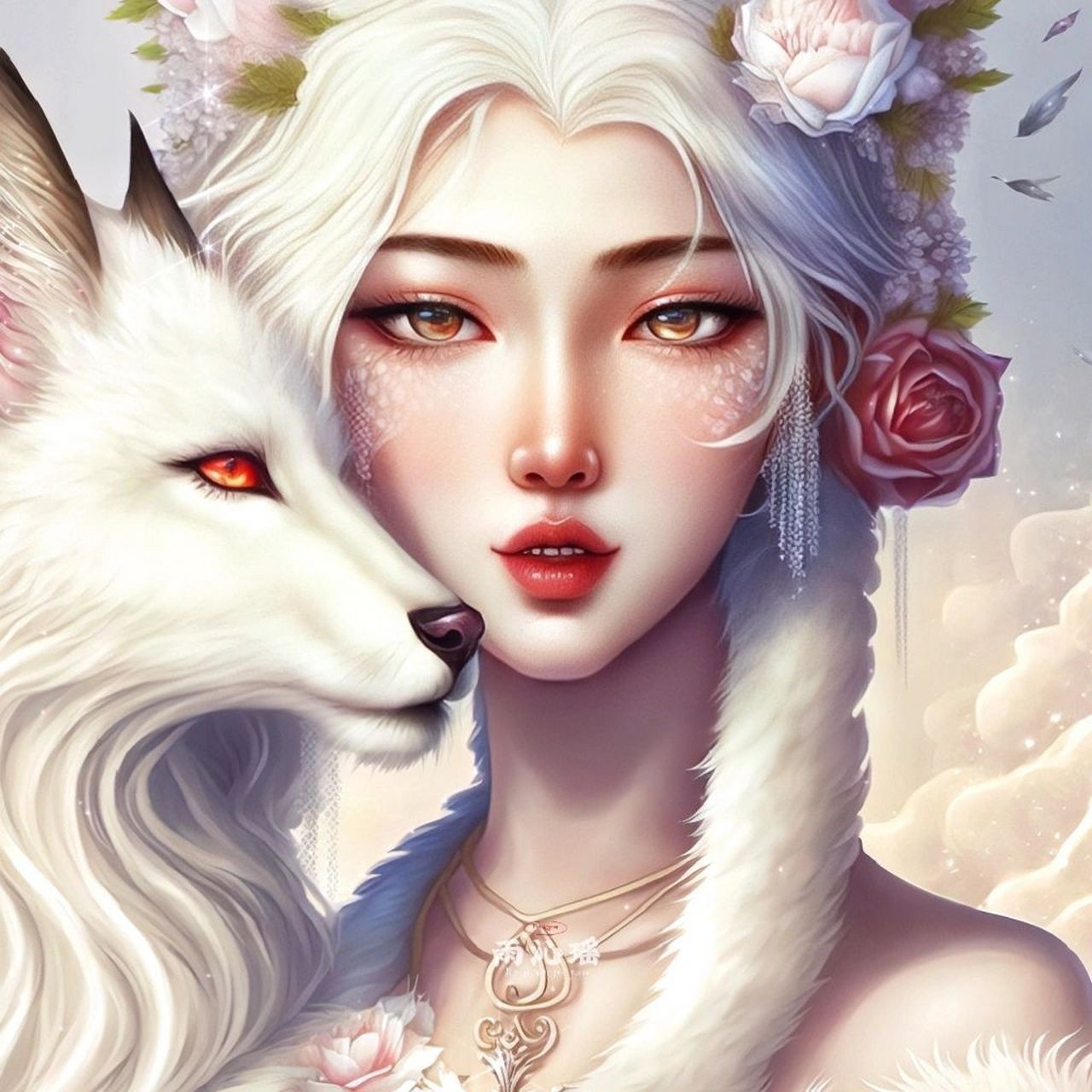 传说九尾狐过了一千年就可以化为人形,而在狐仙之中白狐为尊,称作九尾