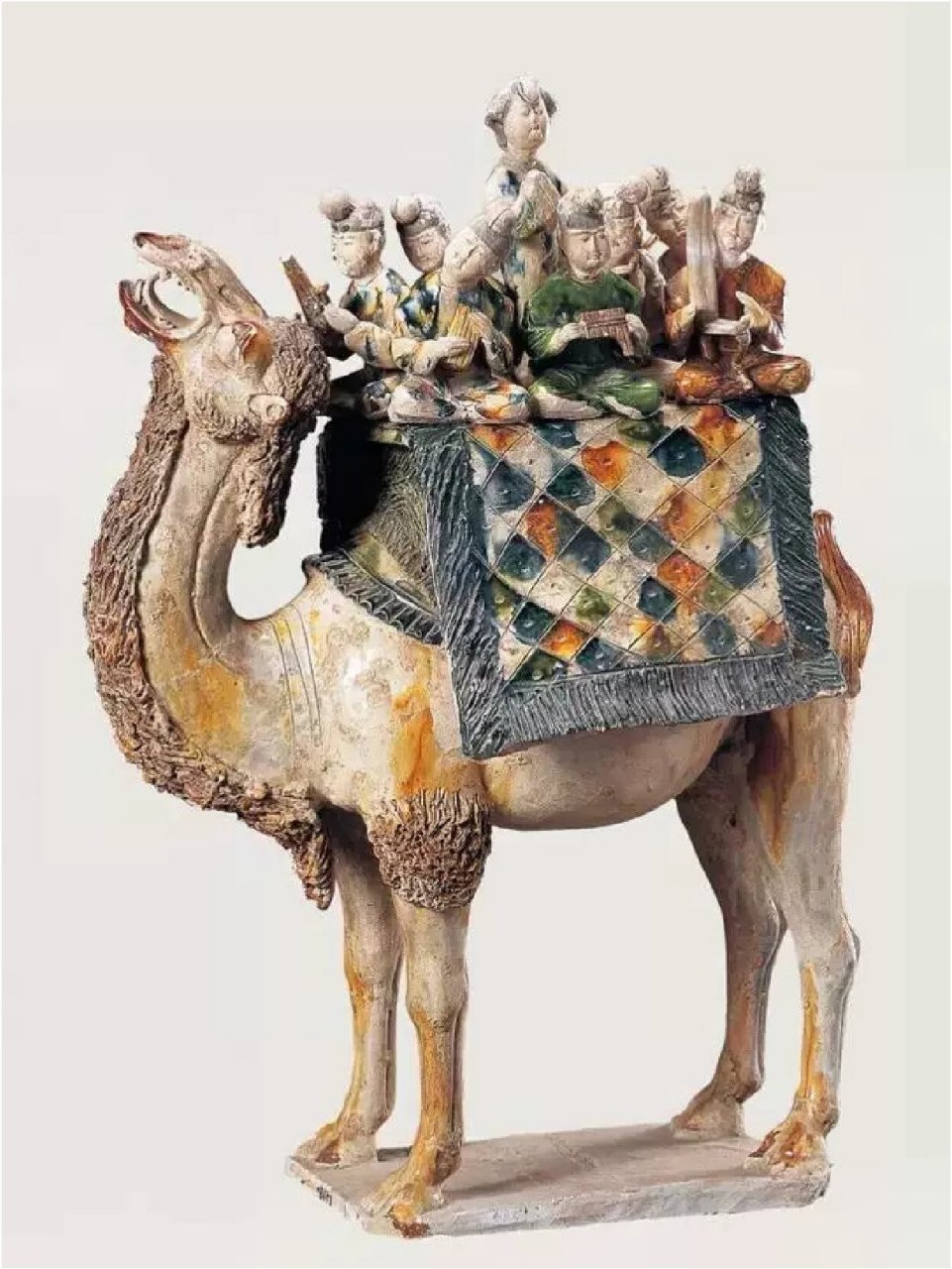 三彩载乐骆驼俑手抄报图片