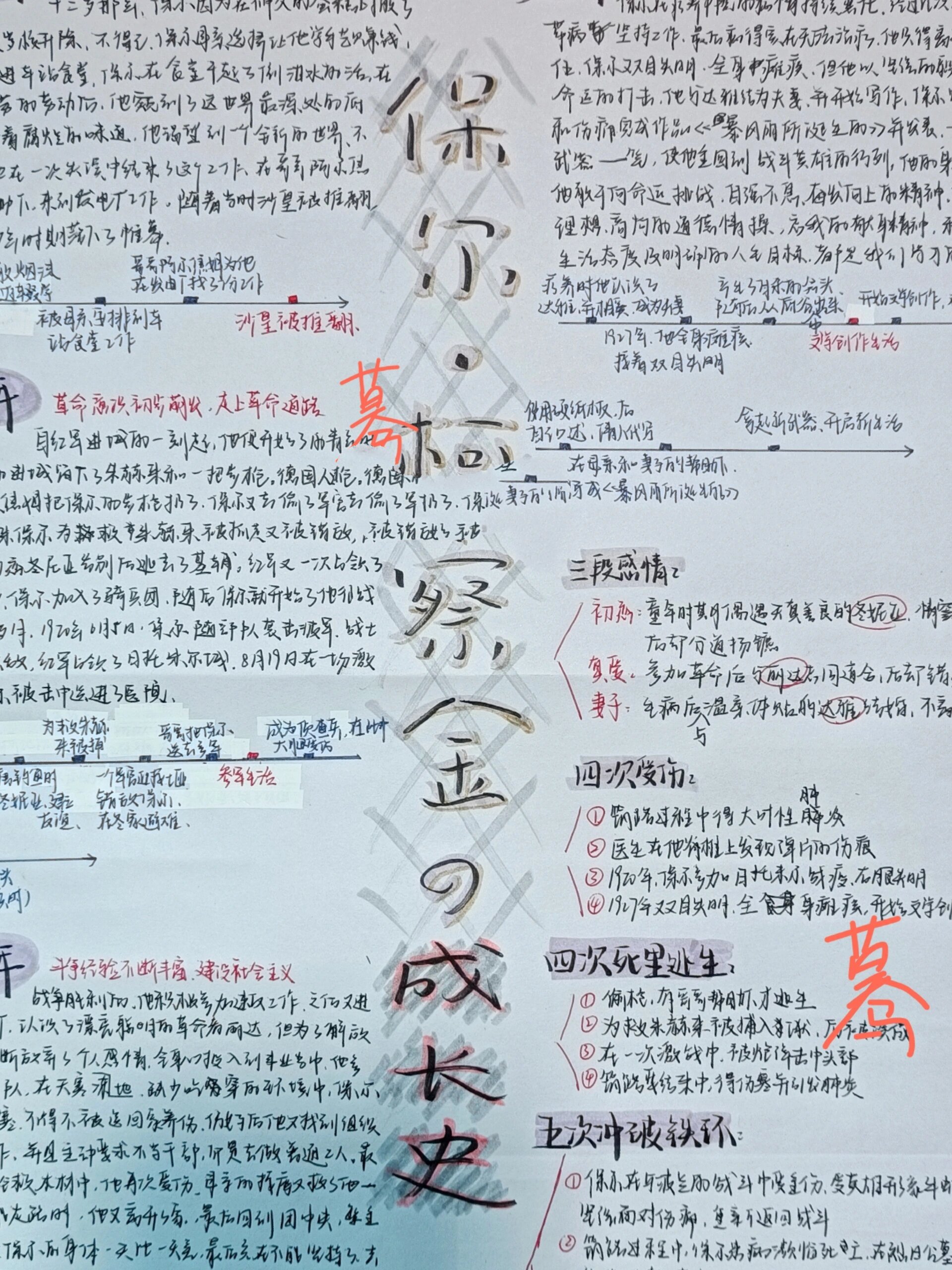 《钢铁是怎样炼成的》 保尔成长史手抄报