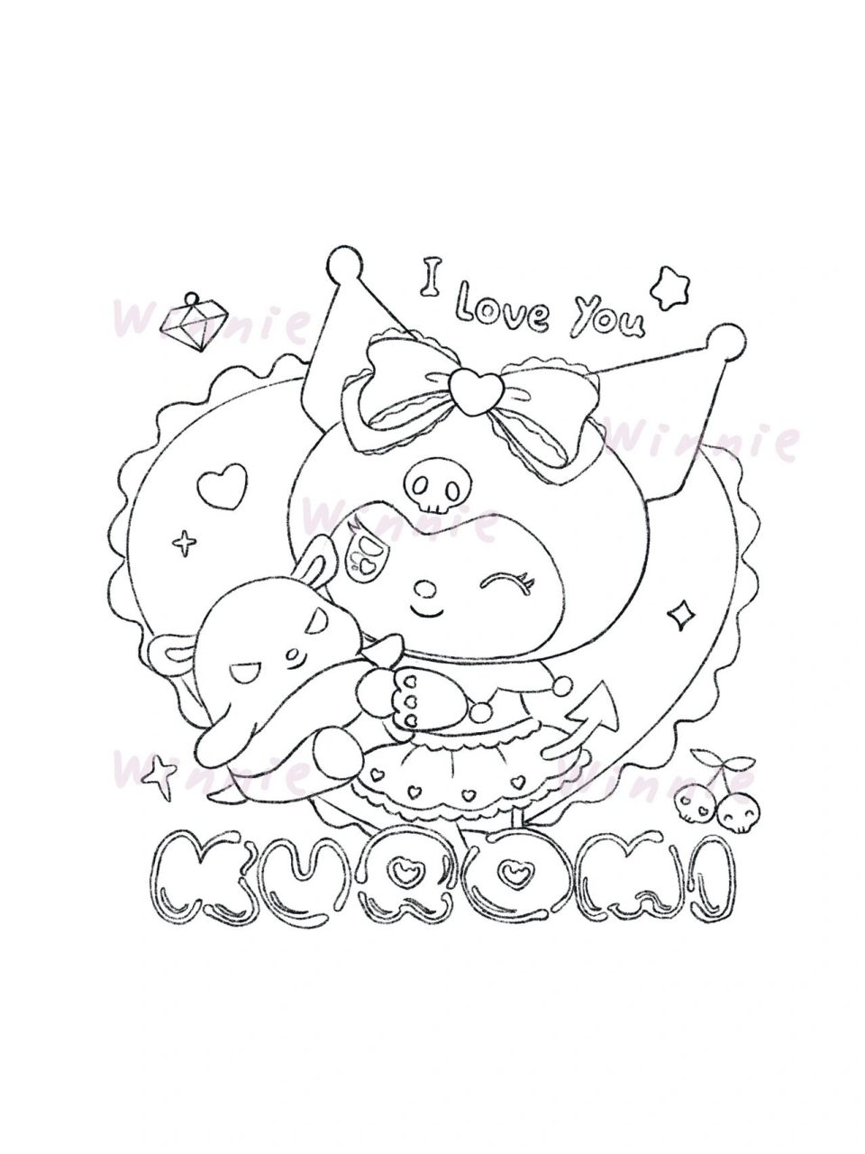 【手绘彩铅卡通】三丽鸥/库洛米/附线稿 老规矩:完整绘画过程视频在