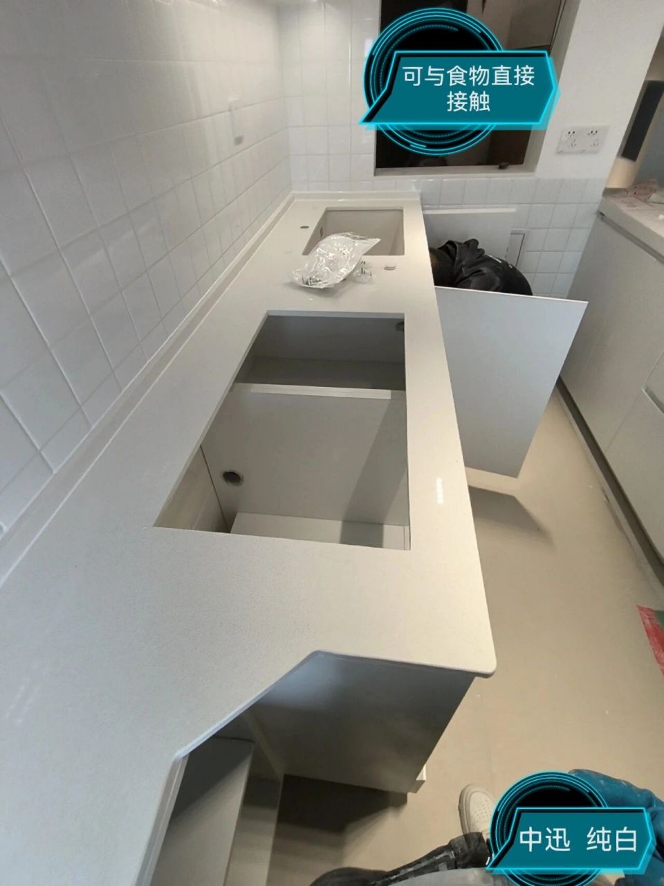 中迅石英石更安全更环保 台面在我们日常生活中是必不可少的,家中的