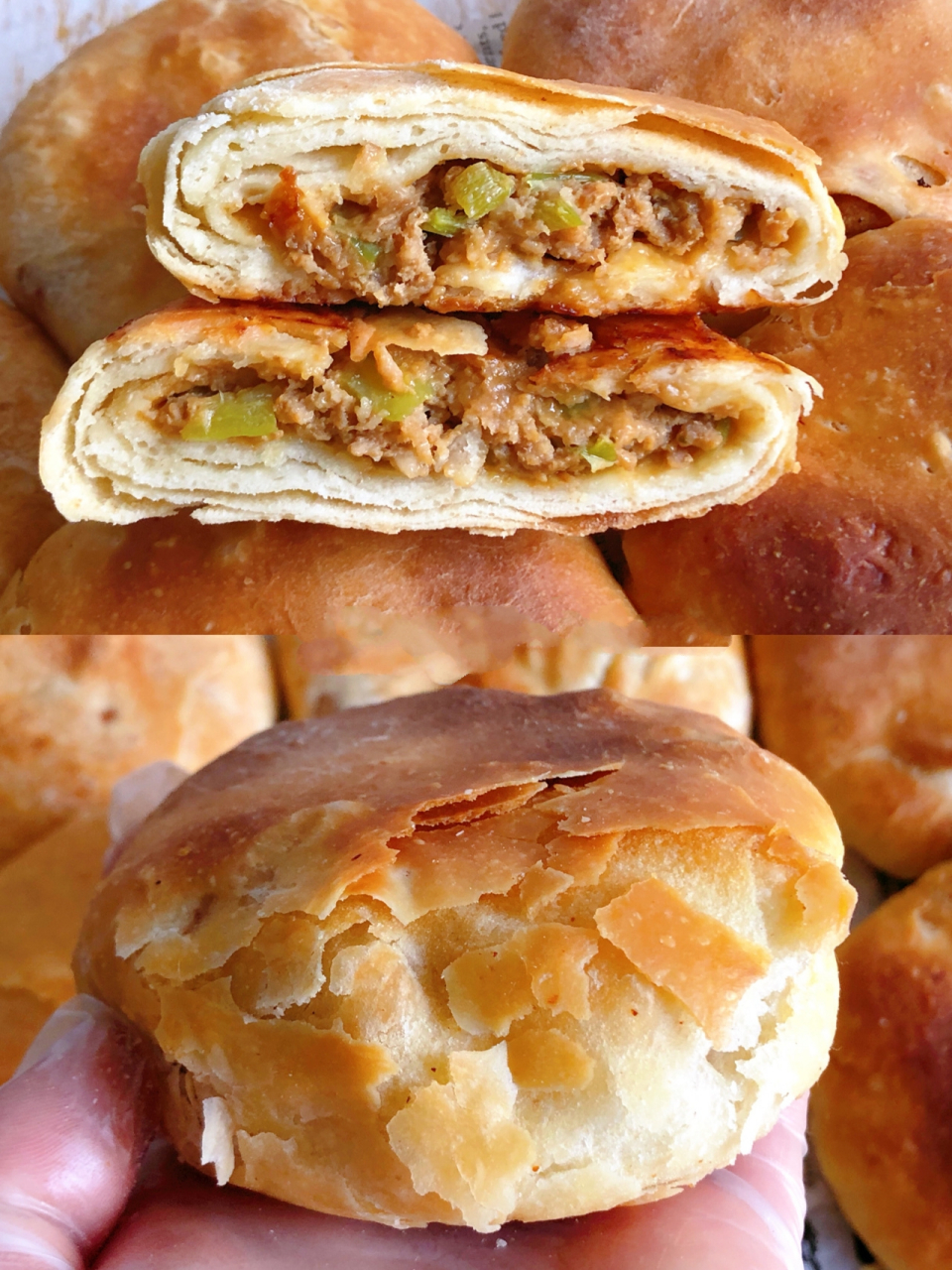 外边排队都买的73酥皮肉火烧,自己在家也可做 酥皮肉火烧是我们山东