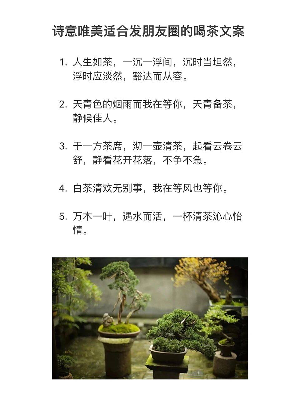 诗意唯美适合发朋友圈的喝茶文案 1.