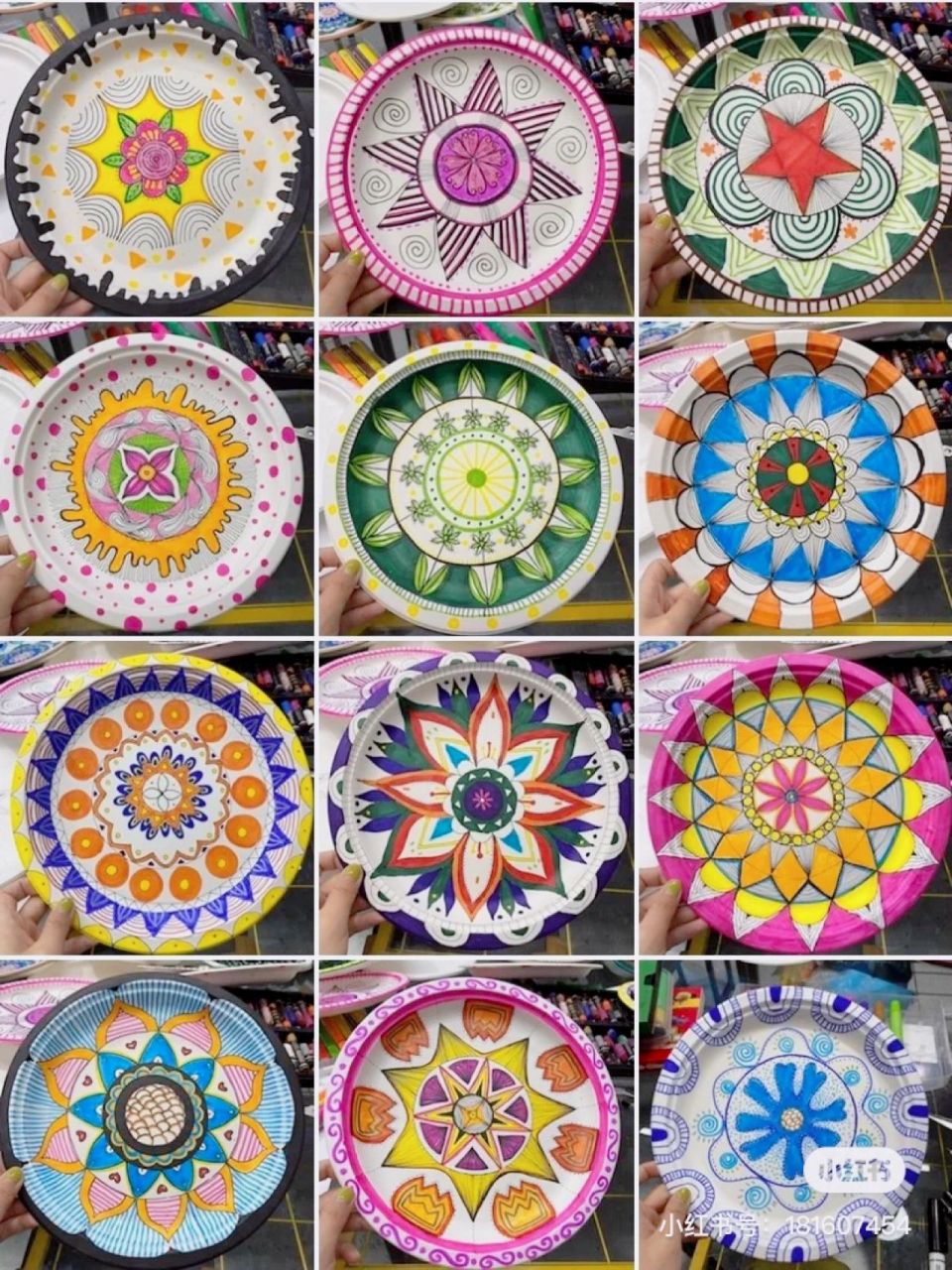 幼儿创意美术纸盘装饰画 适合纸盘装饰画 4岁