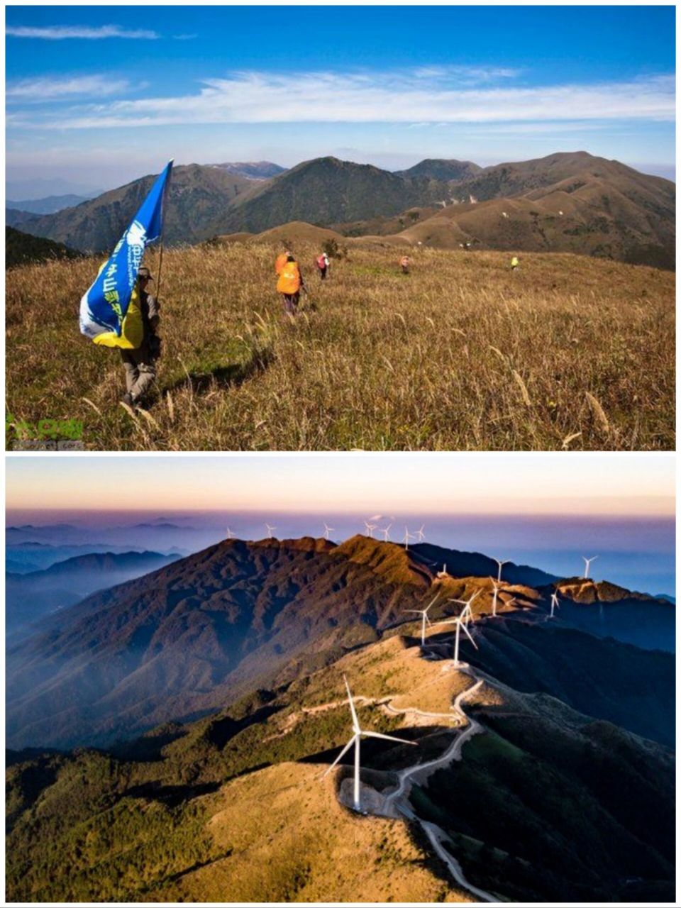 【风车巨阵】02一座座几十米高的风力发电高塔,屹立在九岭尖峰巅,蔚