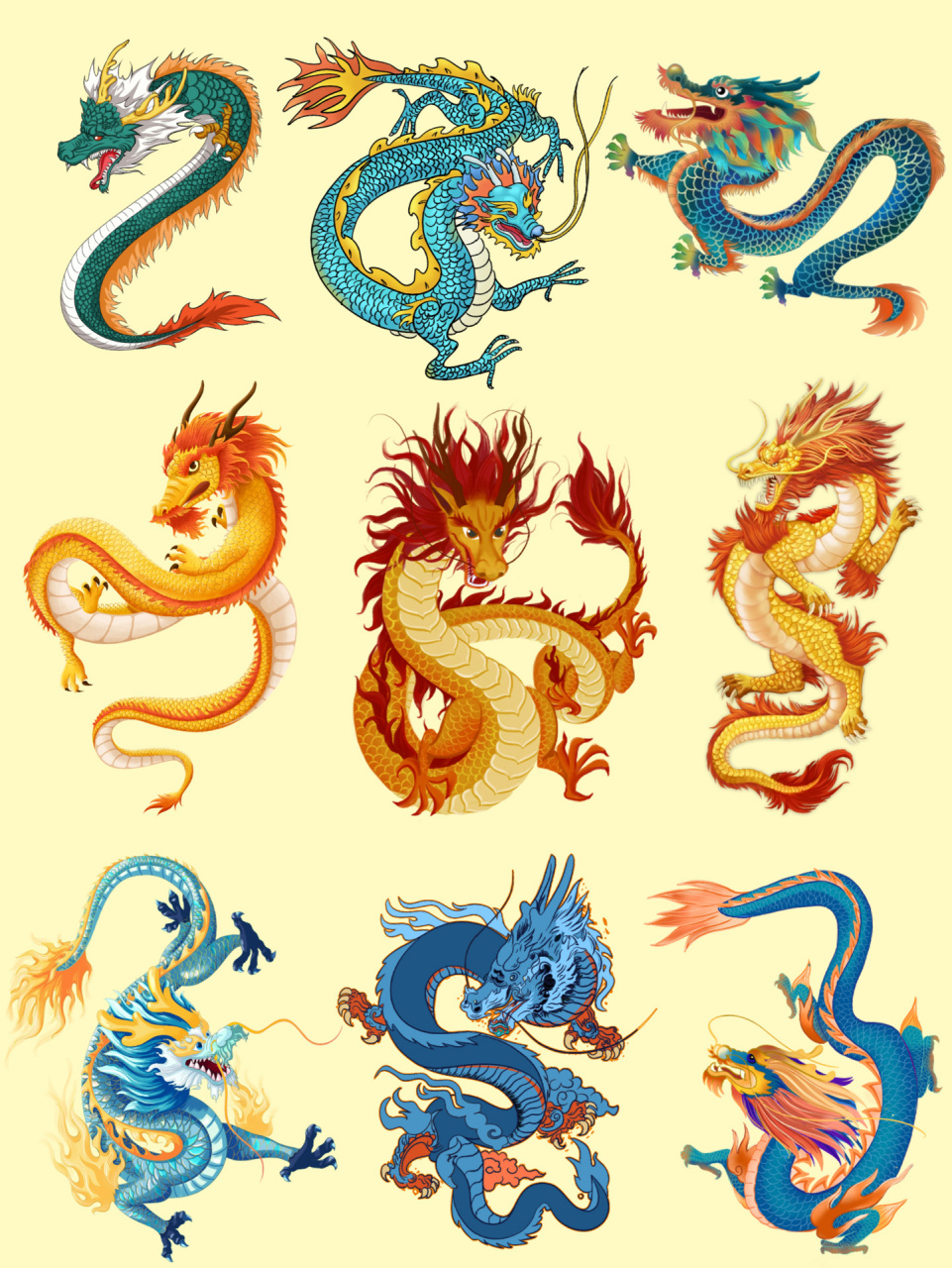 94国潮素材|18组中国龙免抠素材 97今日分享『国潮龙』素材