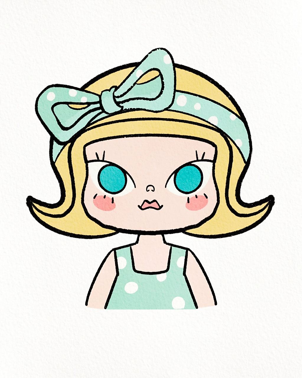 可爱泡泡玛特molly 简笔画头像 你最喜欢谁 .