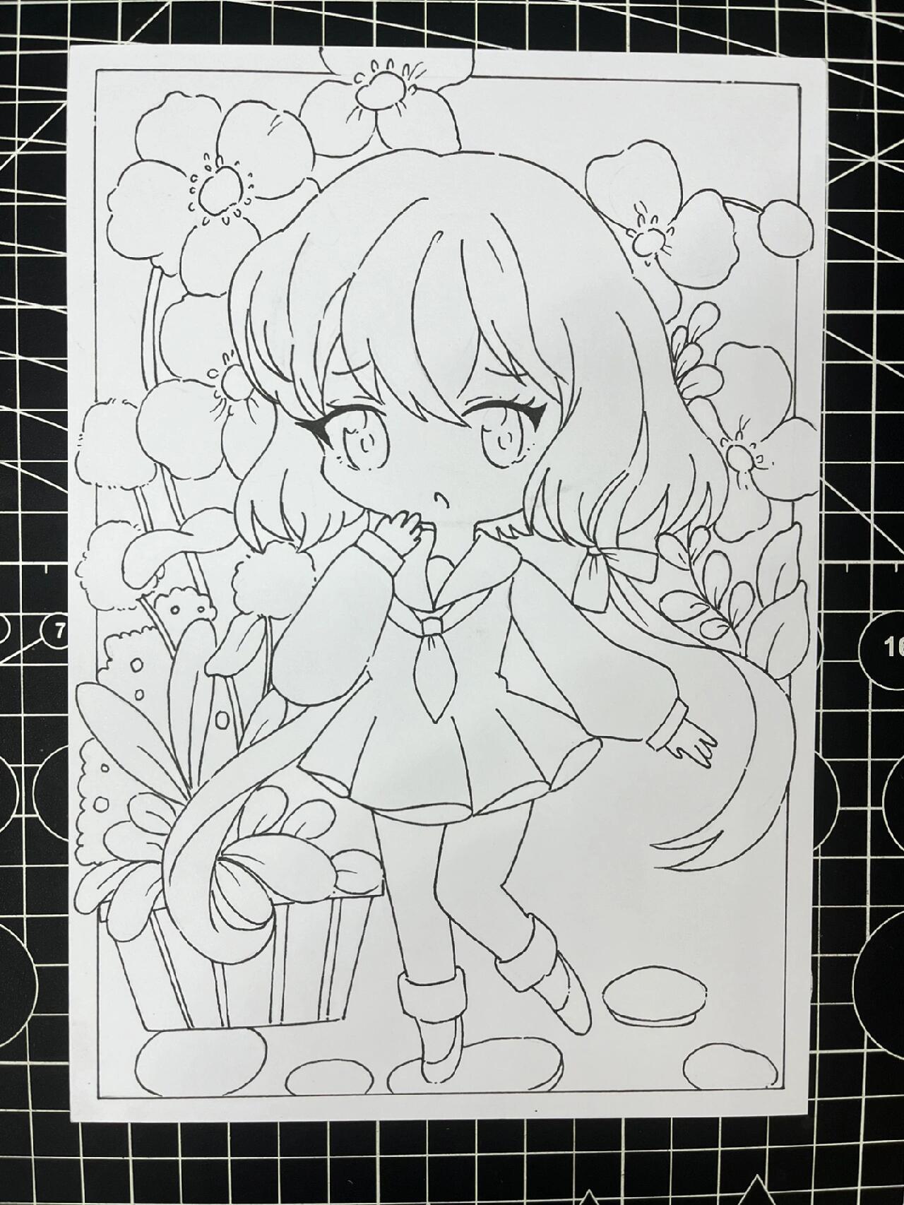 q版动漫女生主题•花丛中少女