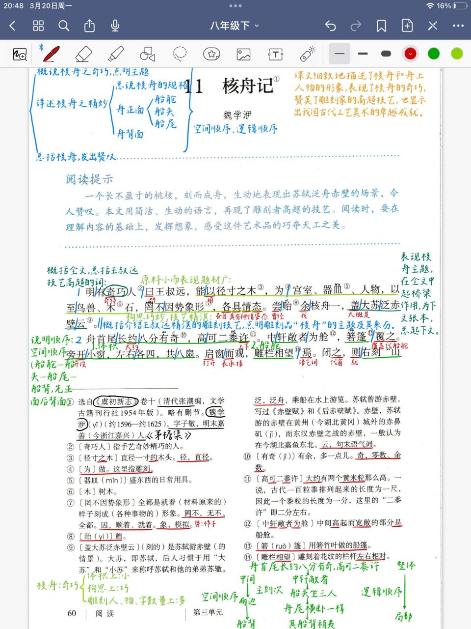 核舟记笔记整理知识点图片