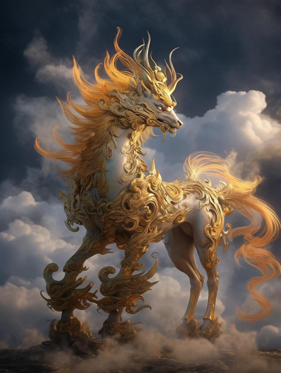 山海经十大瑞兽(一):麒麟 麒麟被认为是一种吉祥的生物,被视为吉祥之