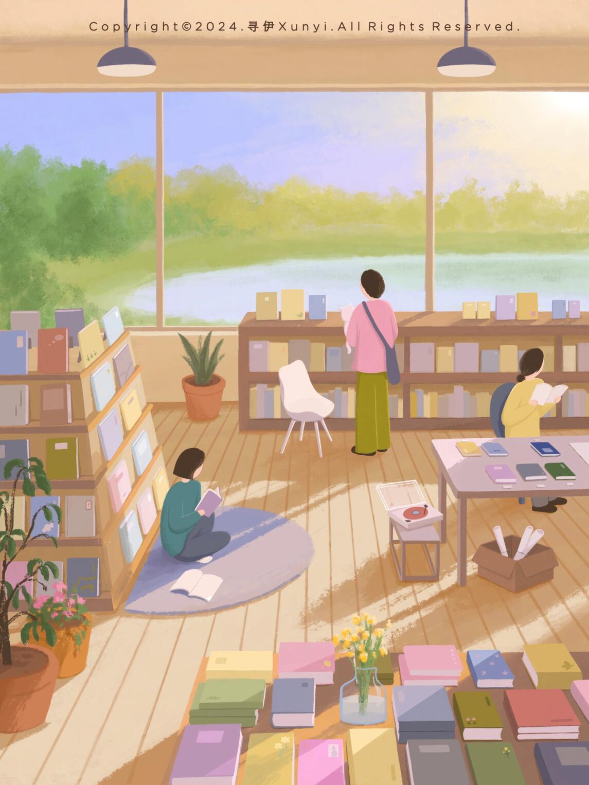 插画|书店📖