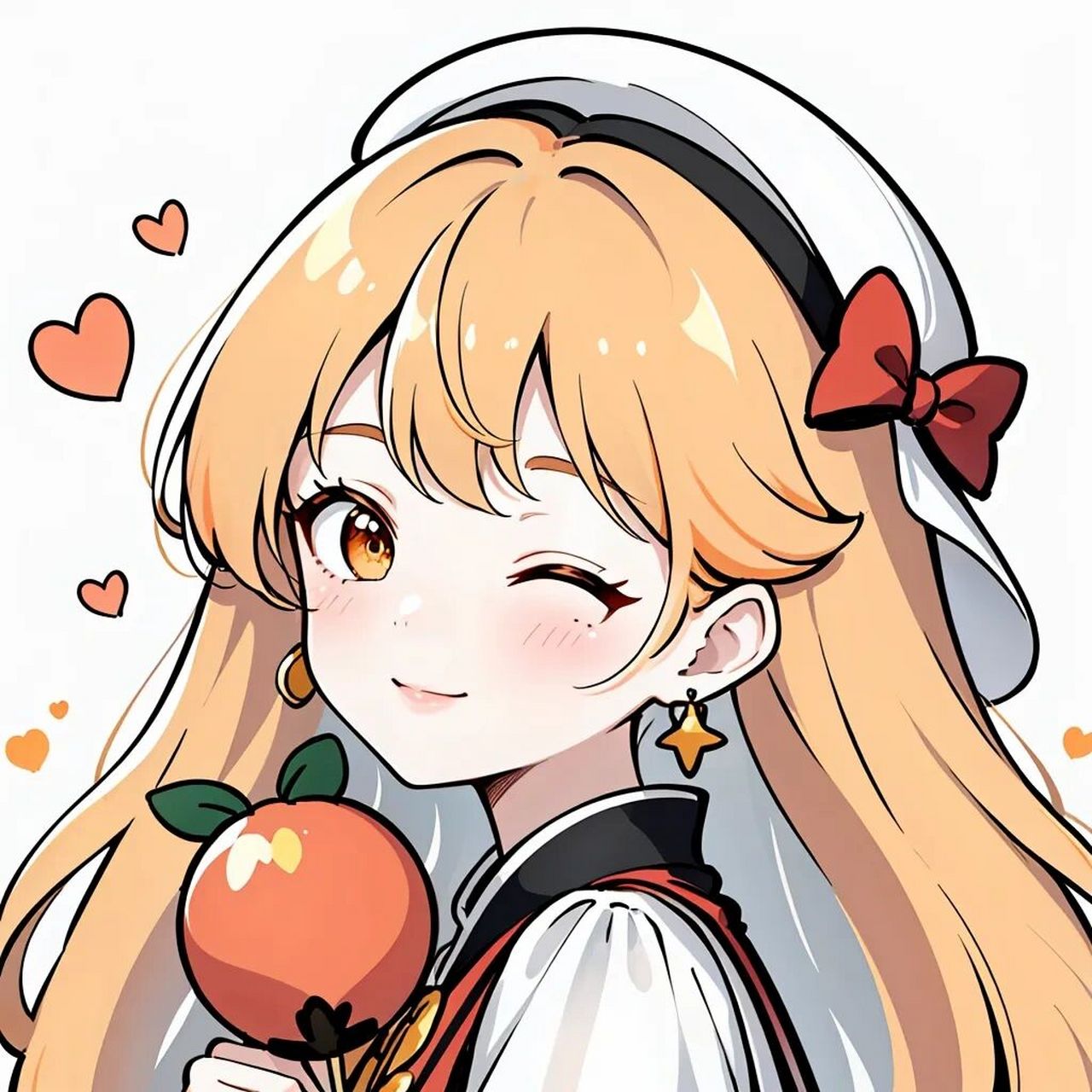 极简橙色系闺蜜头像