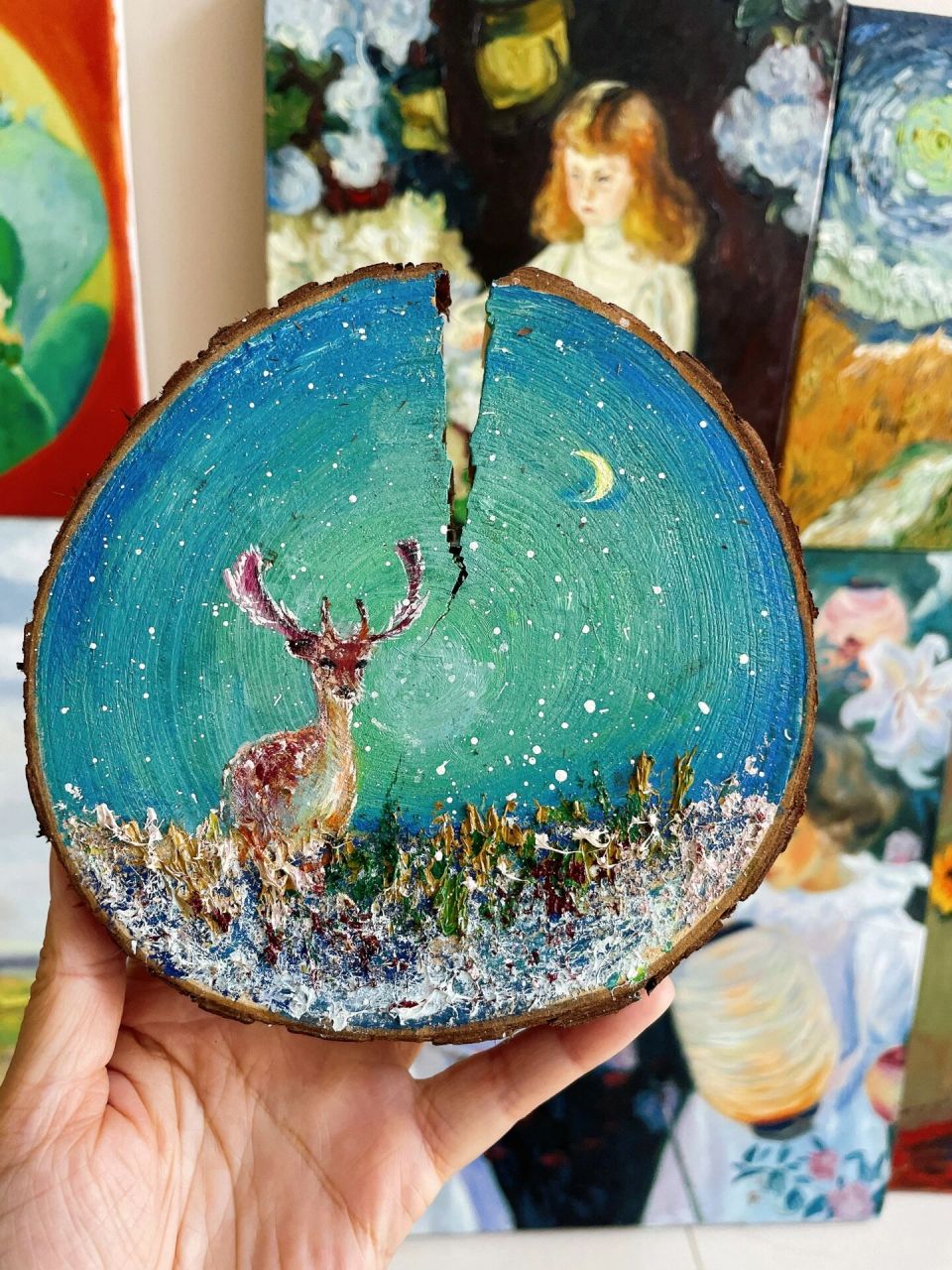 零基础也可以画出来的唯美木桩画 一点都不难噢 只要喜欢 你也可以