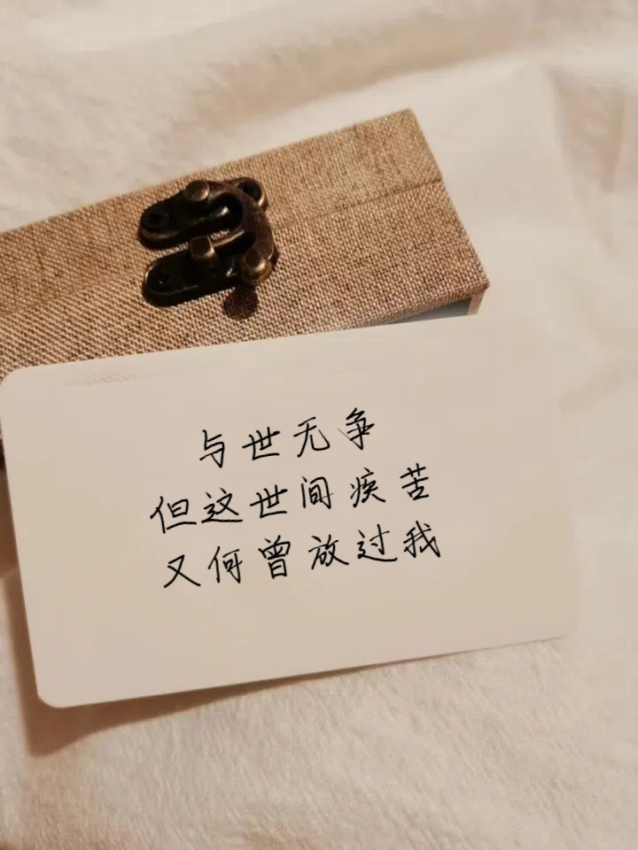 与世无争,但这世间疾苦又何曾放过我