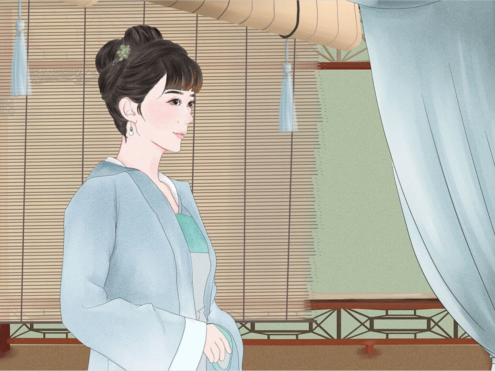 插画|宋代人物插画 今天小编分享一波漂亮的宋代人物插画 配色非常的