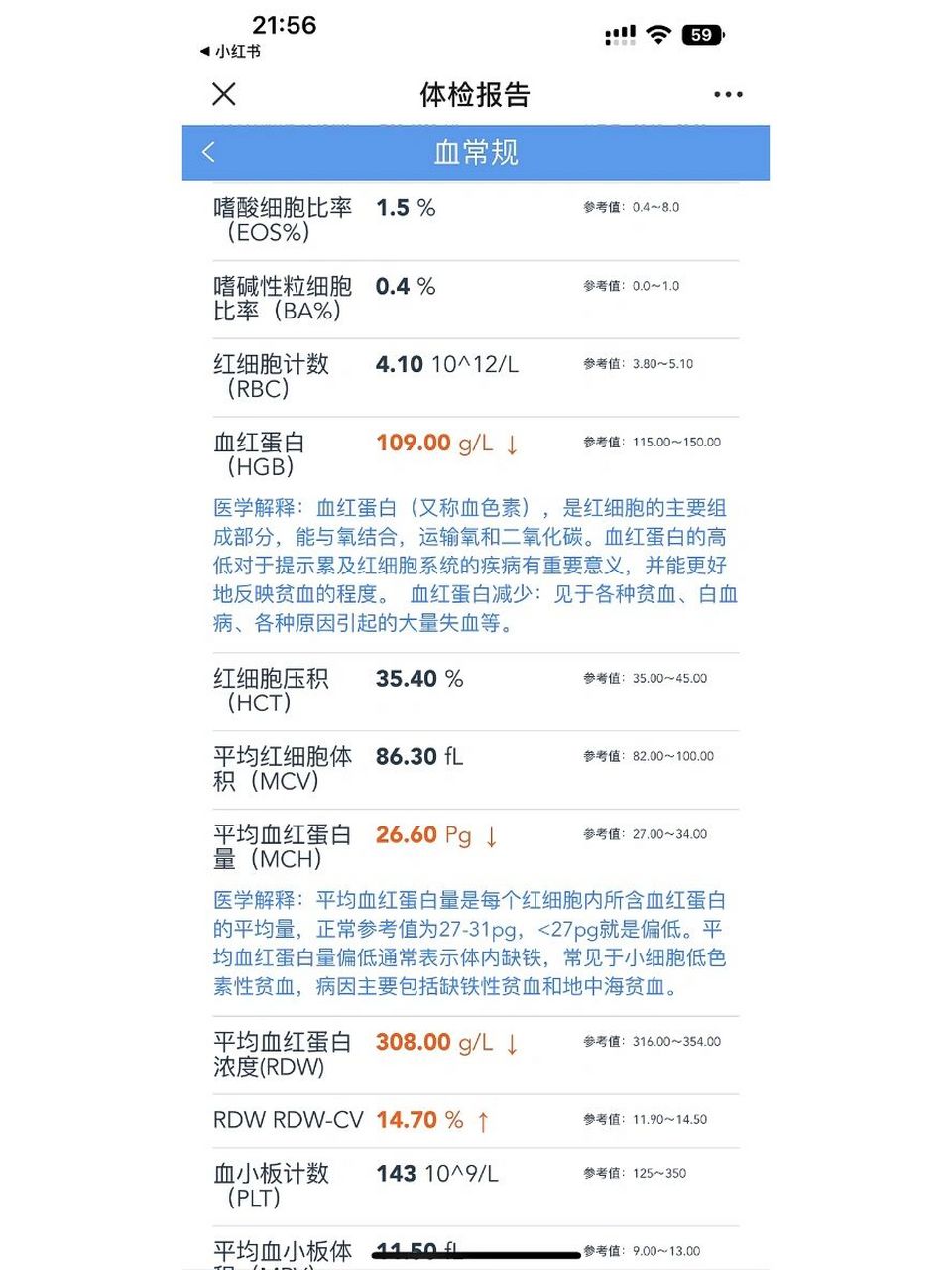单位体检,结果发现铁蛋白比正常值低这么多010101这个月的姨妈