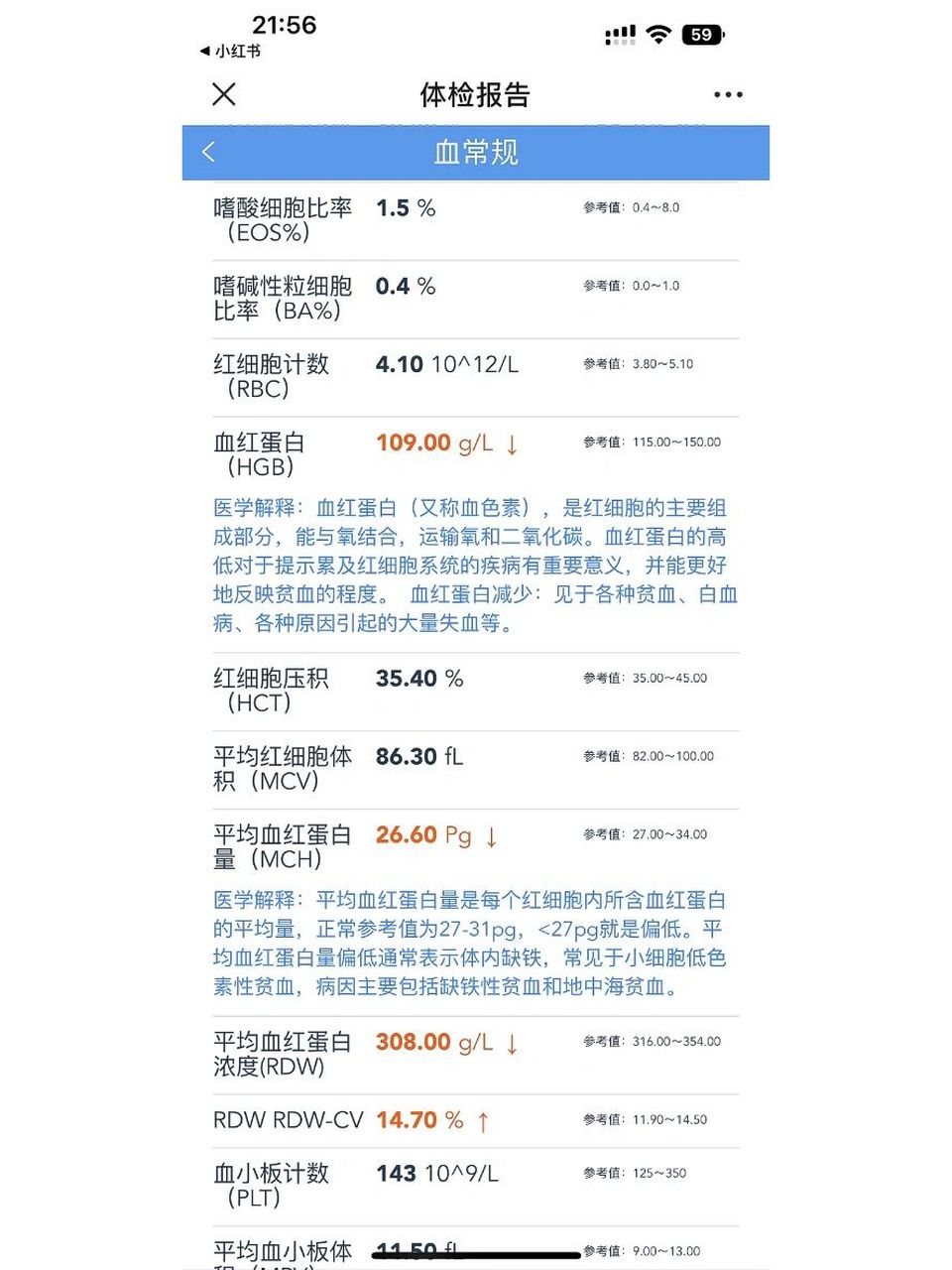 铁蛋白正常值图片