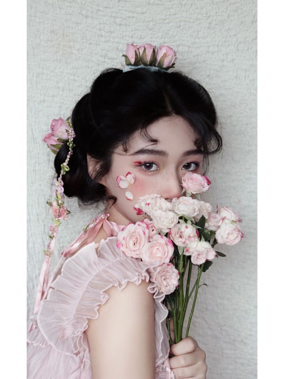 创意妆# #妆容分享# #今日妆容# #鲜花妆面造型