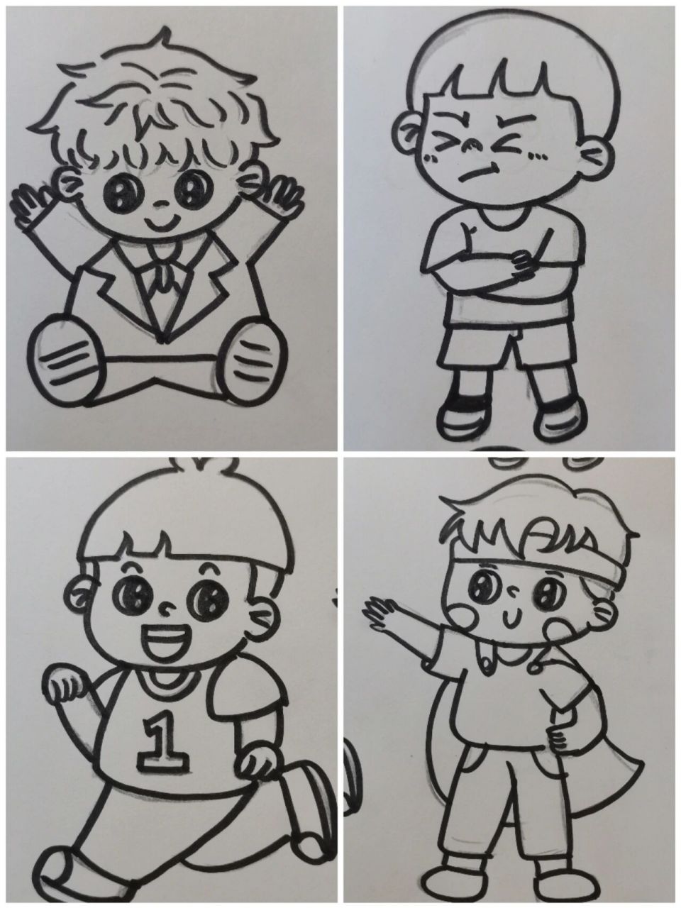 动态人物简笔画小男孩 画完女孩画男孩