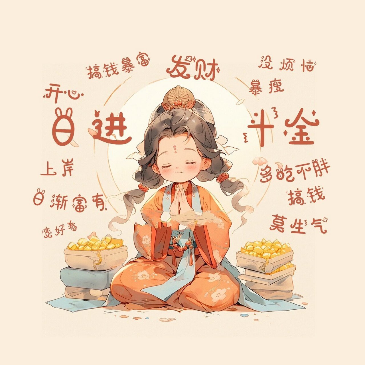 财源滚滚暴富头像 祝你在未来的一年里,光速暴富�