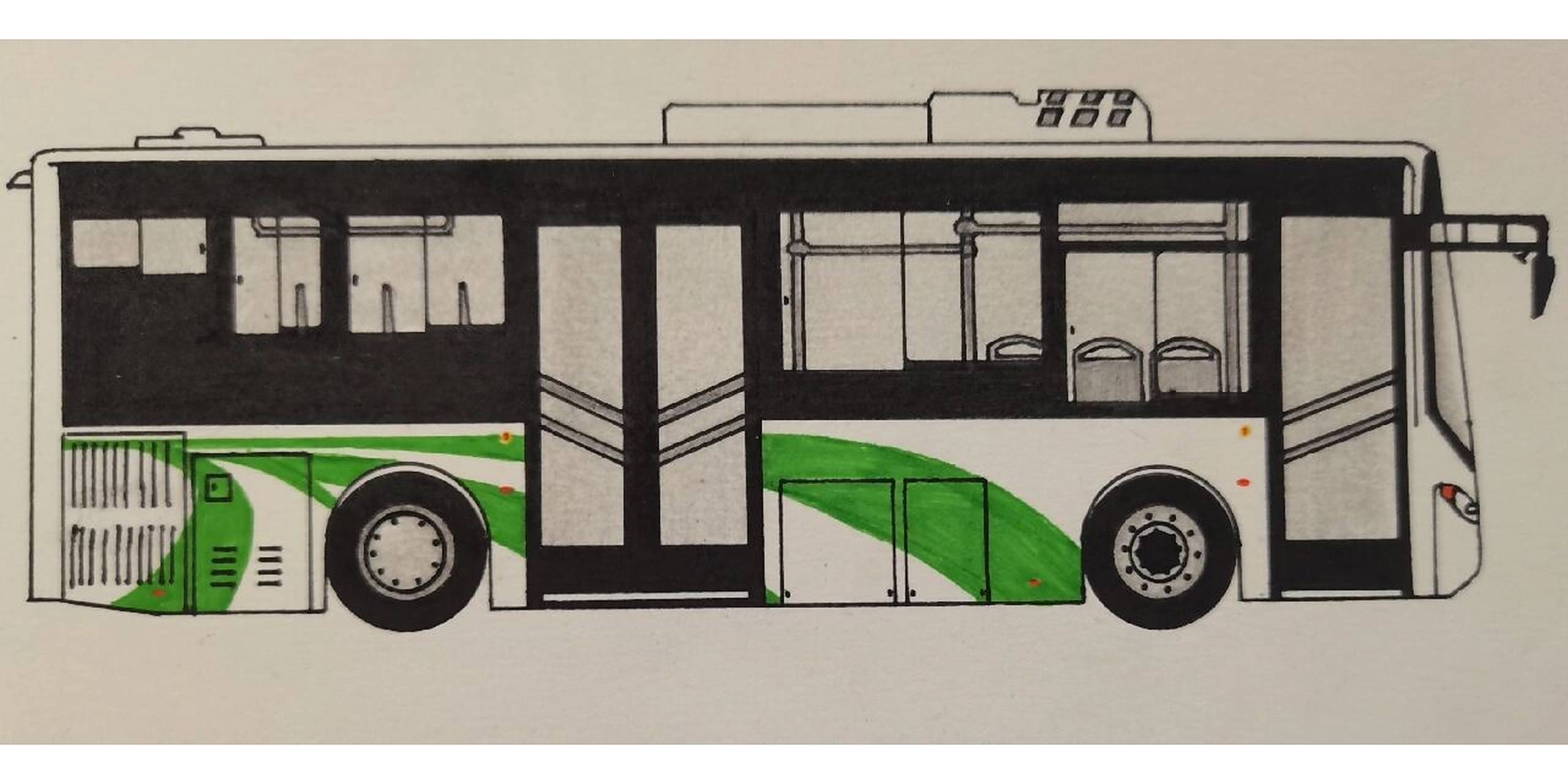 手绘宇通客车 画的不是特别好,别太在意啦