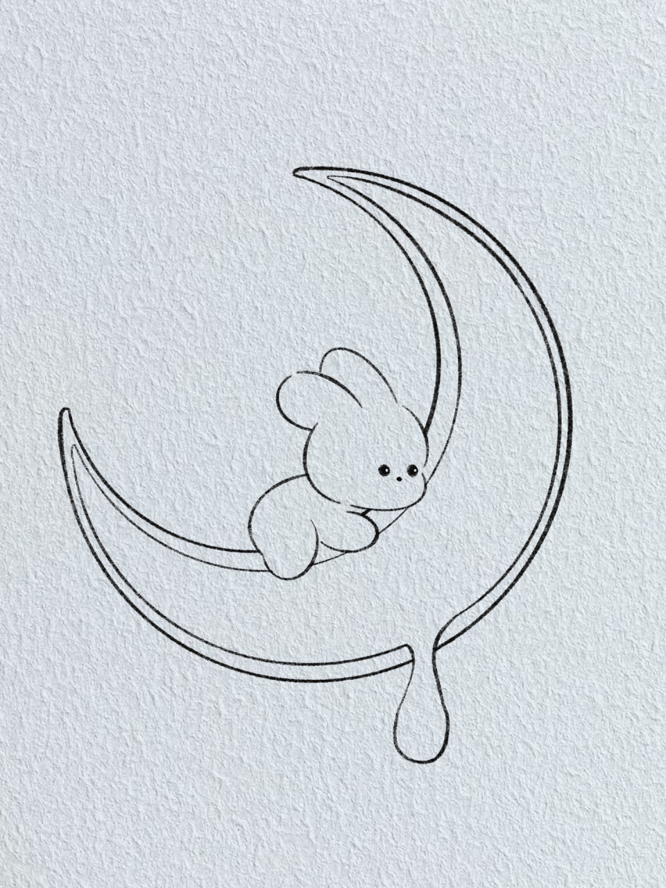 兔子抱月亮图片简笔画图片