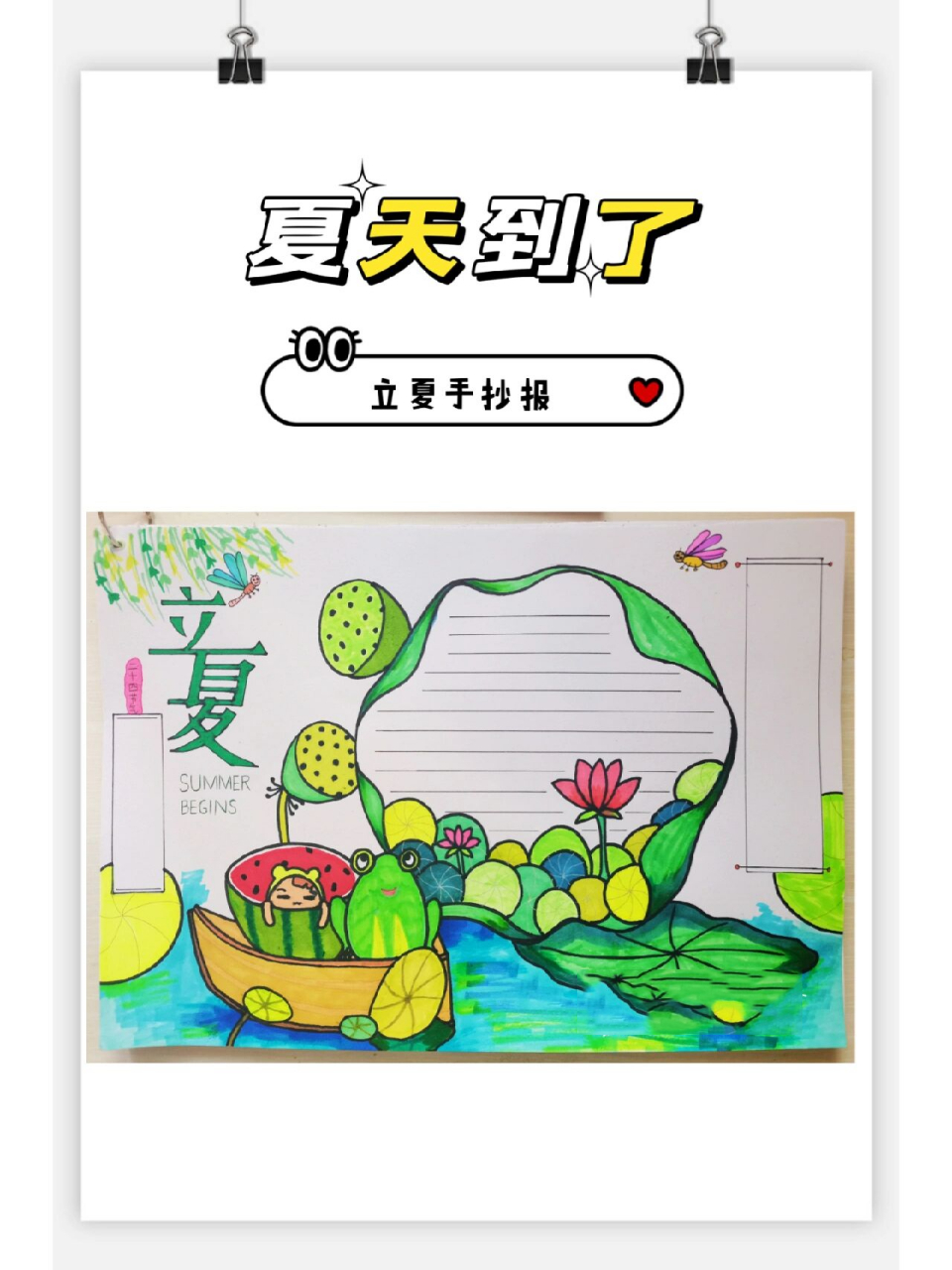 立夏手抄报 立夏,是二十四节气中的第7个节气,夏季的第一个节气,交节