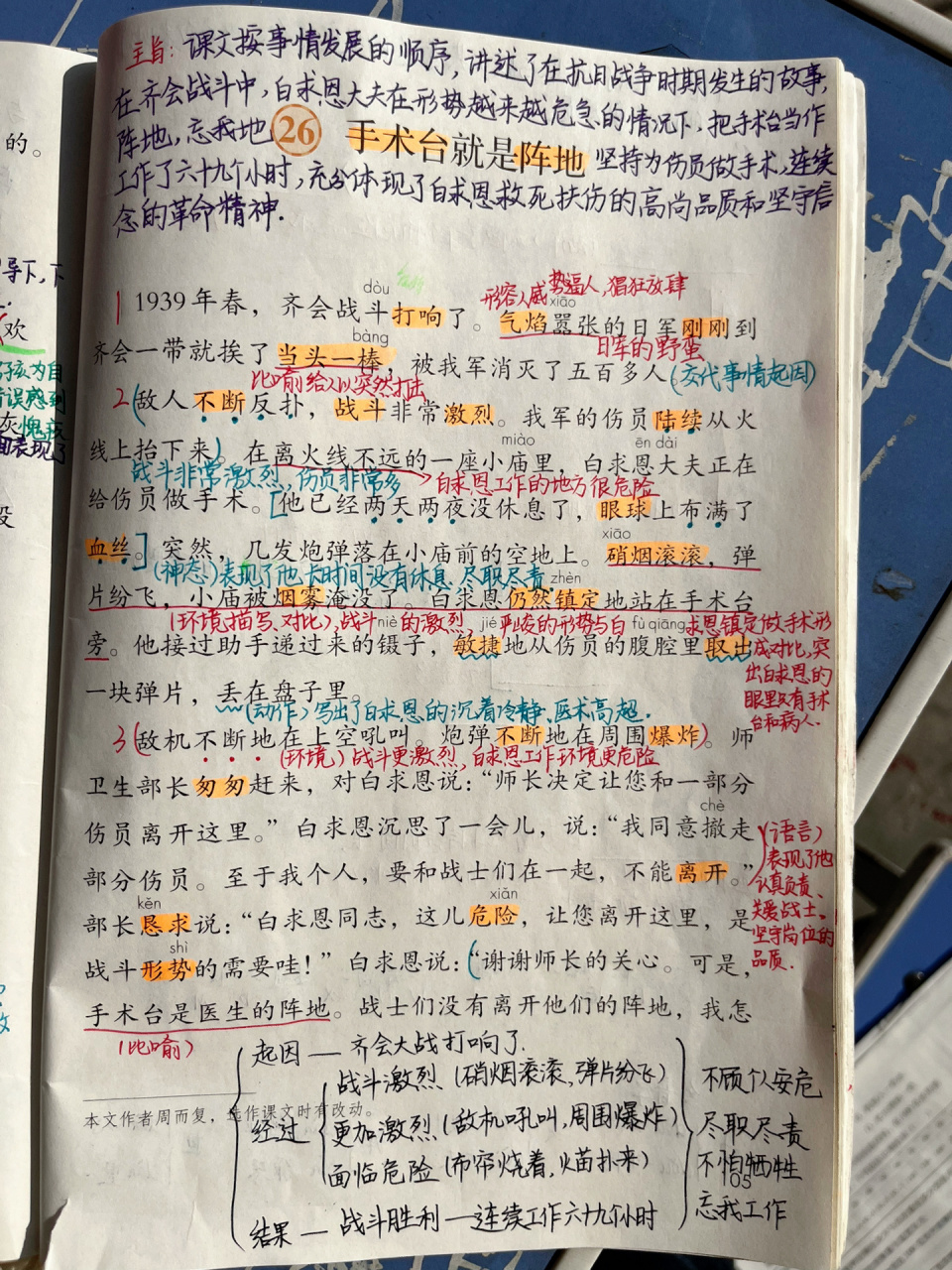 三上语文26课 《手术台就是阵地》