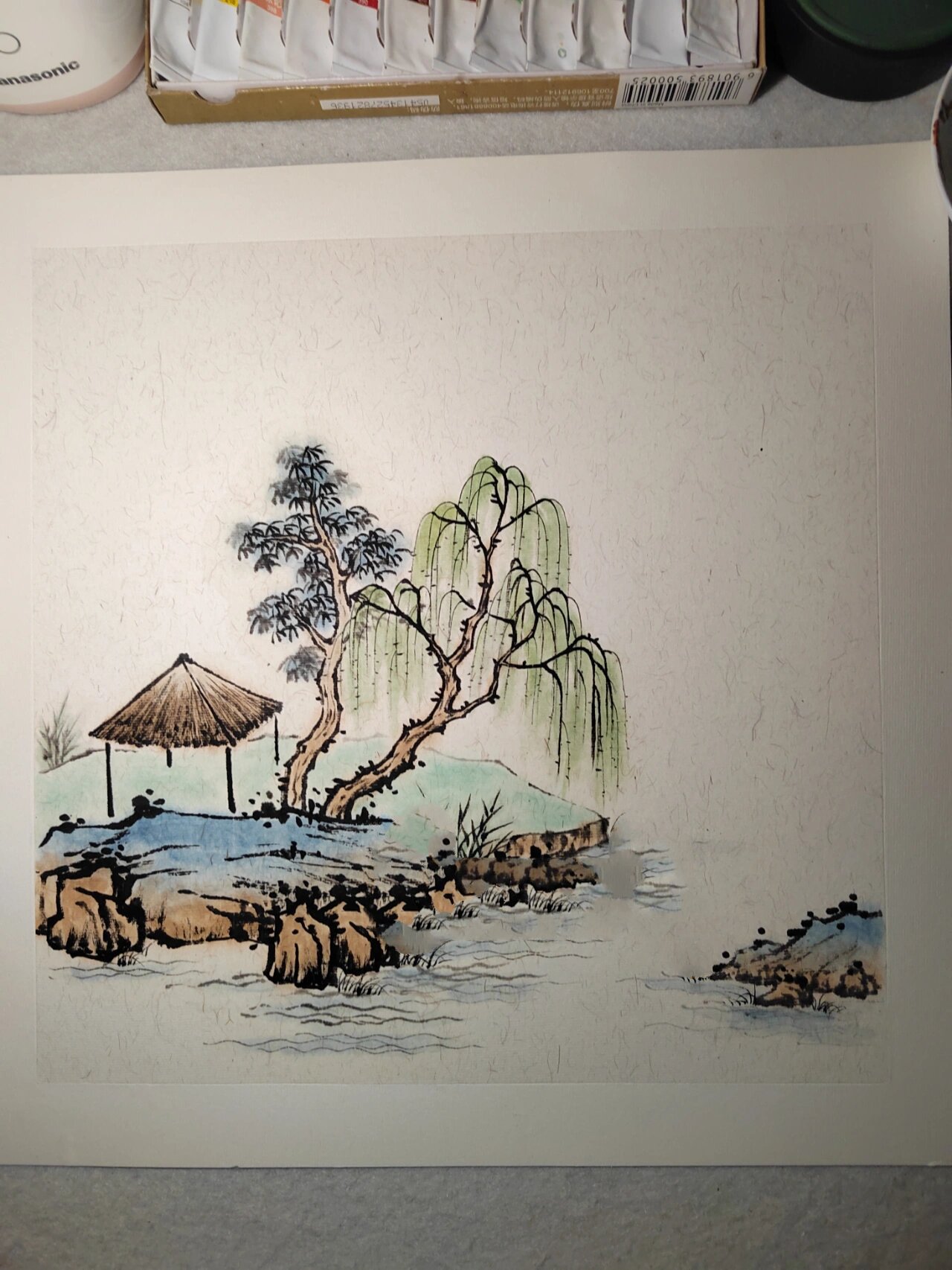 每日一画——国画山水(附步骤图) 零基础国画入门(春风拂柳岸) 绘画